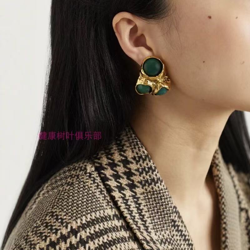 생로랑 레트로 기하학 레진 이어클립 귀걸이 상세 이미지 10