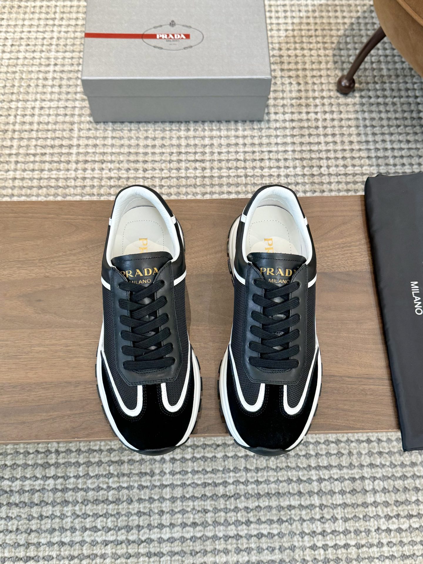 Prada Shoes Sneakers From China
 Black White Sewing Fall/Winter Collection Sweatpants