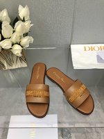 Dior Cheap
 Shoes Slippers Embroidery Cowhide Genuine Leather Spring/Summer Collection