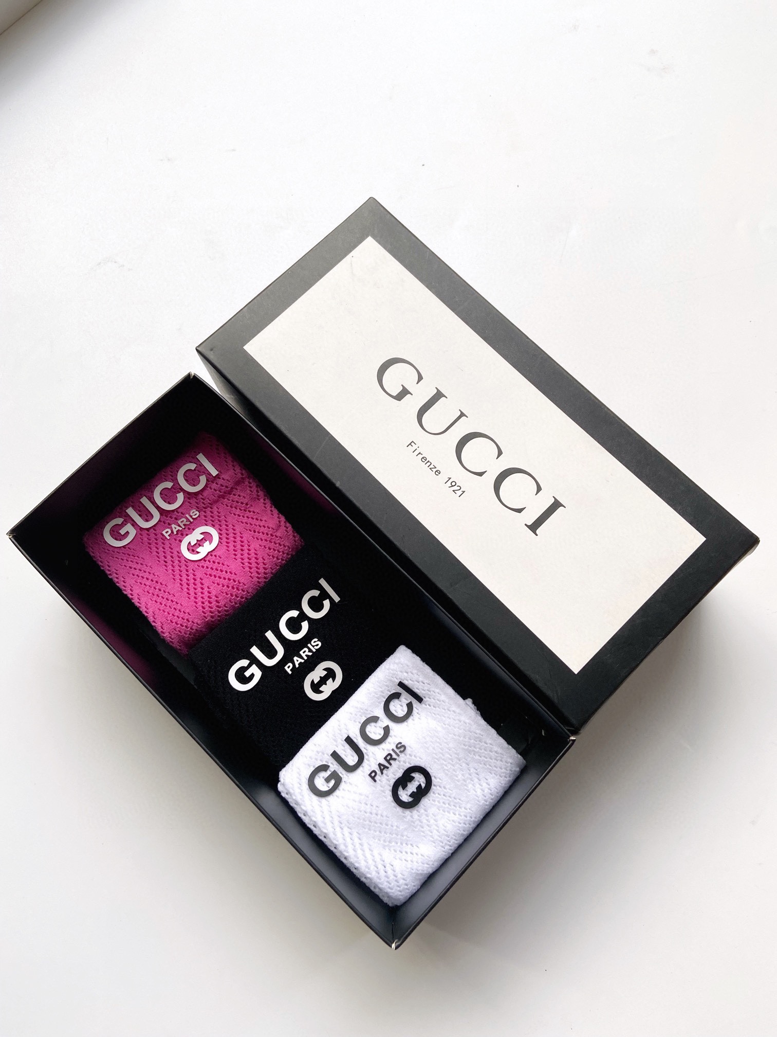 配包装一盒3双Gucci古奇经典字母logo镂空棉混纺中筒袜ins爆款！专柜在售ing原单货！高版本好看