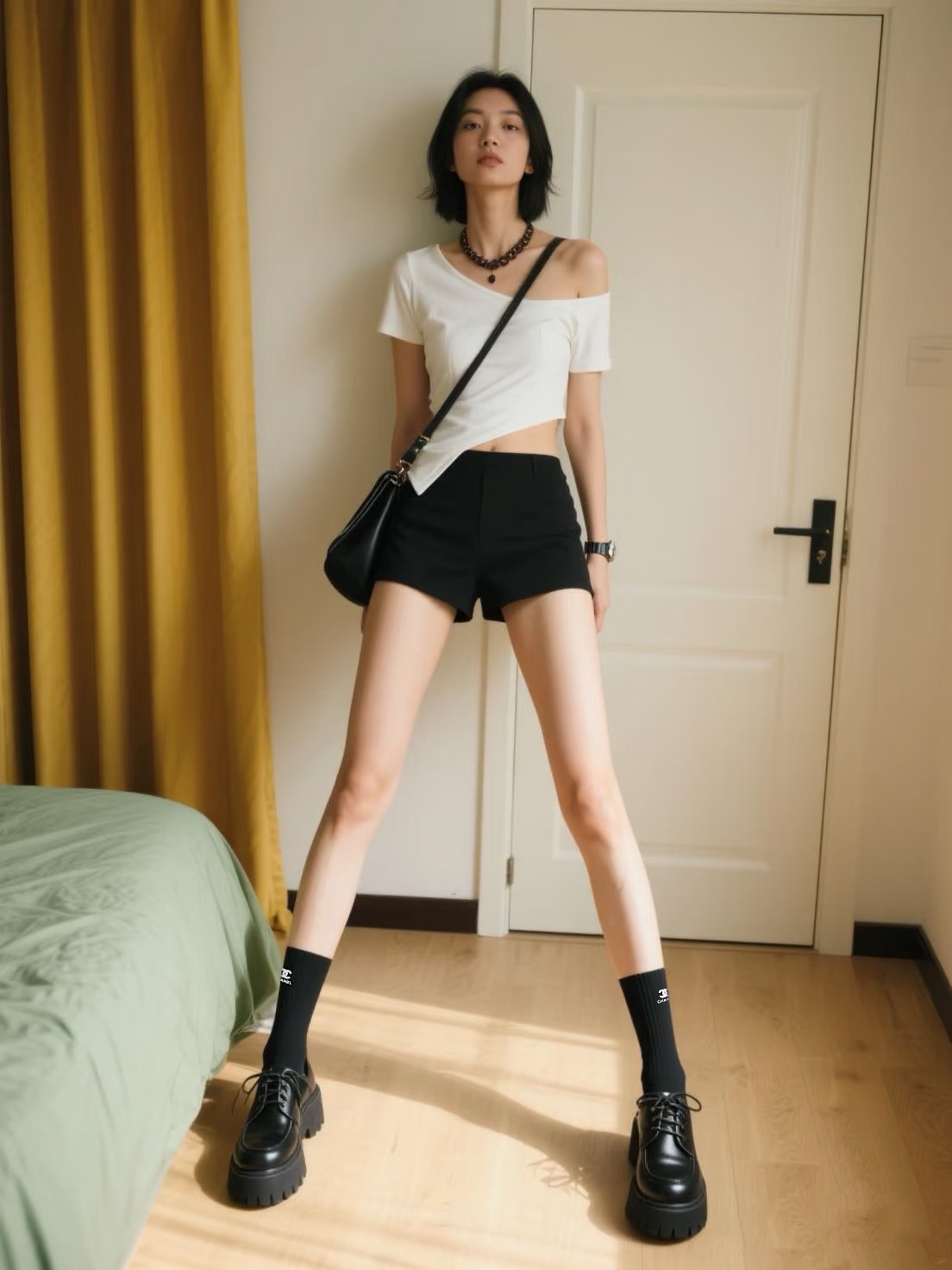  配包装
🌟【一盒3 双】
🌟Chanel 香奈儿 经典字母logo 纯棉中筒袜 
🌟ins爆款！专柜在