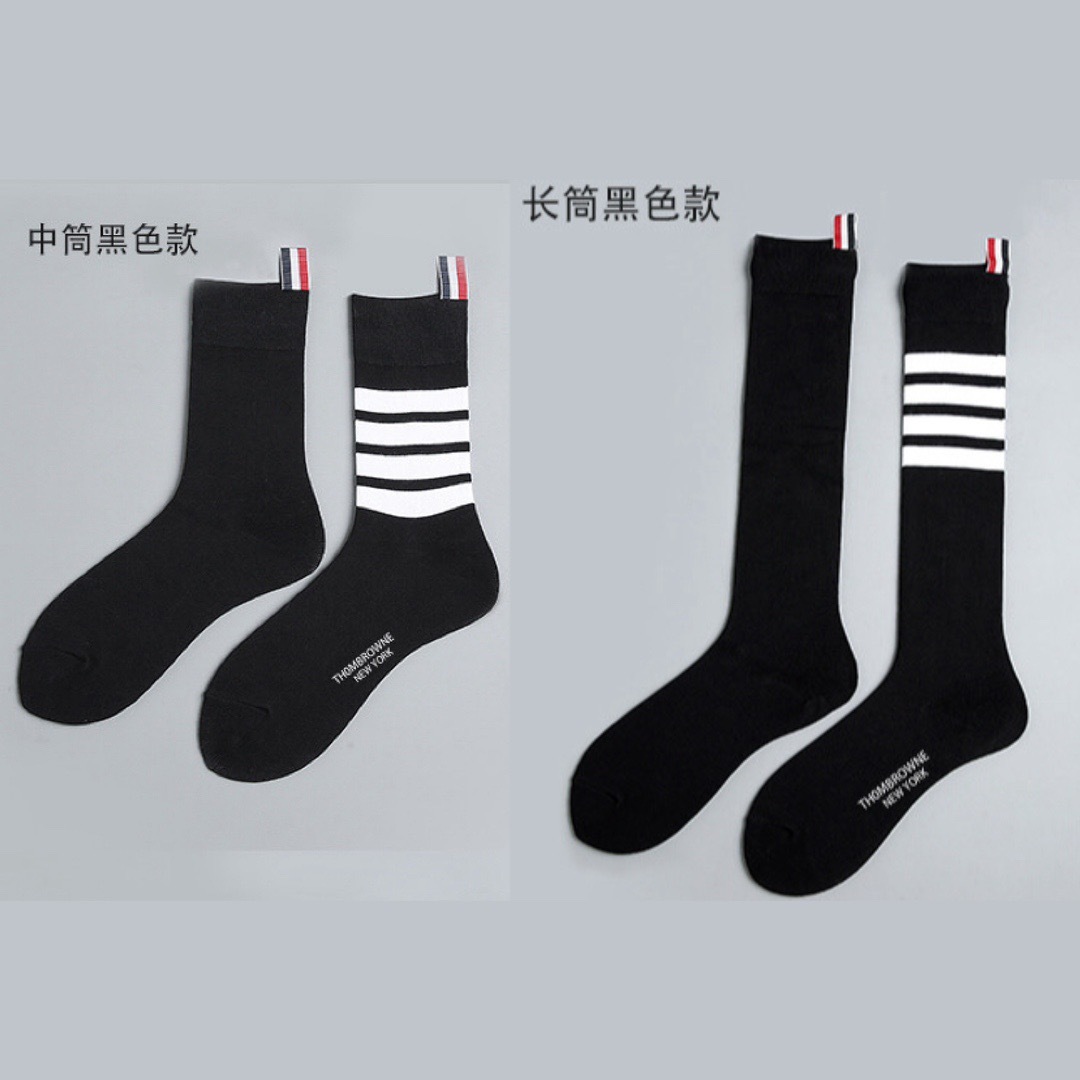 配原版盒🌟【一盒2 双】🌟THOM BROWNE · 桑姆 布朗尼❗🌟超级爆款!网红小腿袜,中筒袜+长筒