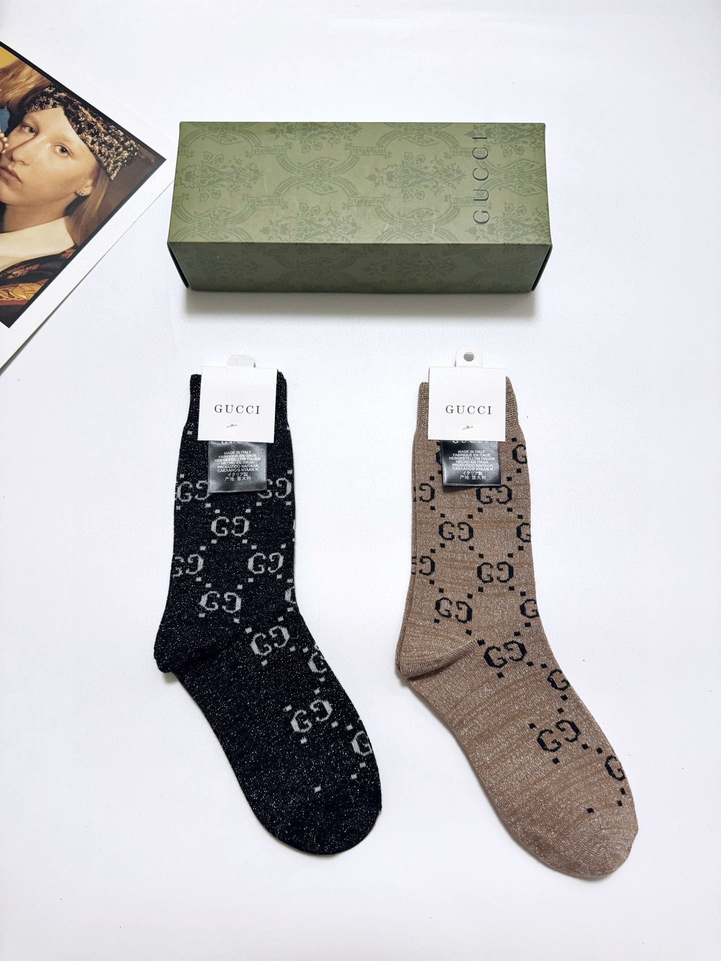 NO:618639,Comes with packaging [2 pairs in a box] Gucci Gucci's popular gold and silver stockings, double needle, blended gold and silver material, super perfect combination, classic style, simultaneous sale at counters, a must-have for fashionistas, versatile colors, socks, stockings, socks, gucci, socks19860909配包装【一盒2双】 Gucci 古奇 爆款金银丝中筒袜 双针 混纺金银丝材质,超完美结合,款式经典,专柜同步发售,潮人必备,颜色百搭 袜子,丝袜,袜子,gucci,socks,accessory