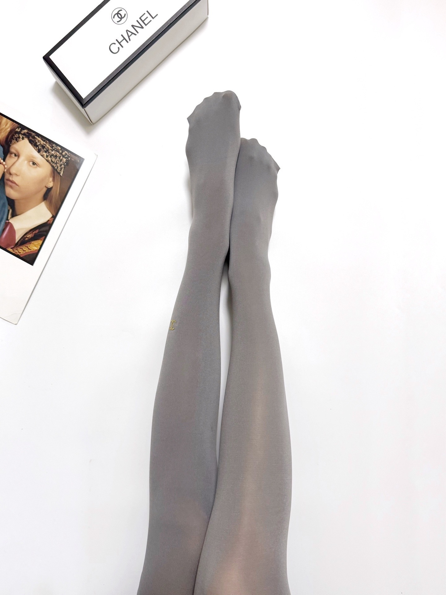 配包装🌟【一盒一双】🌟Chanel 香奈儿 爆款双C 字母 丝袜 🌟好看到爆炸 欧美大牌丝袜 连裤袜 🔥