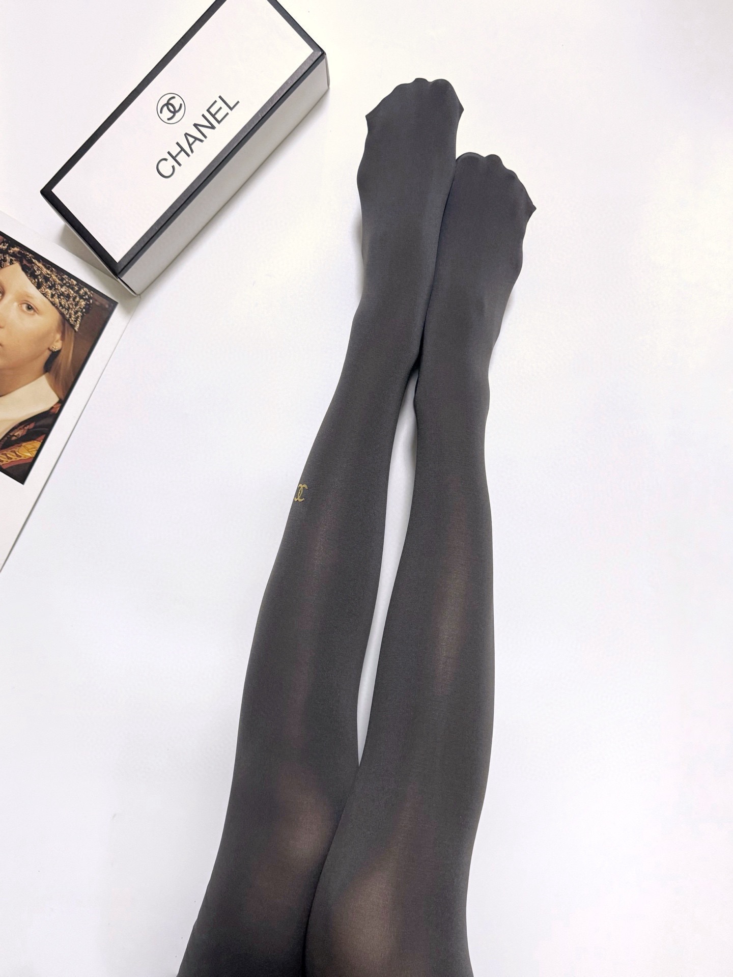 配包装🌟【一盒一双】🌟Chanel 香奈儿 爆款双C 字母 丝袜 🌟好看到爆炸 欧美大牌丝袜 连裤袜 🔥