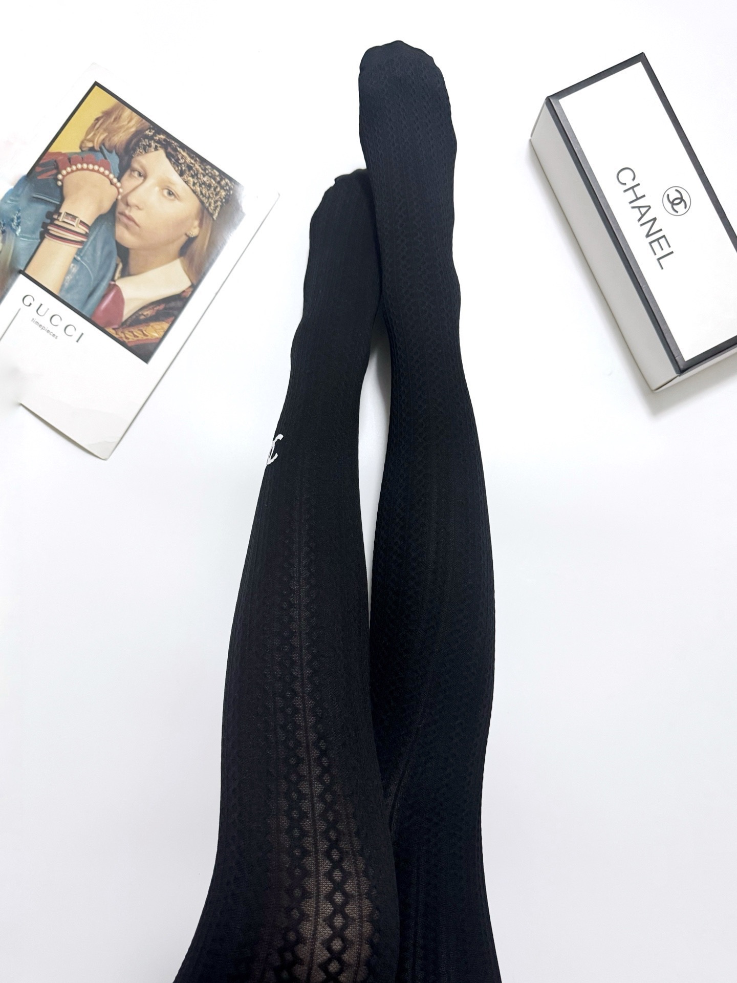 配包装🌟【一盒一双】🌟Chanel 香奈儿 爆款麻花纹 双C 字母 打底裤袜 🌟好看到爆炸 欧美大牌天鹅