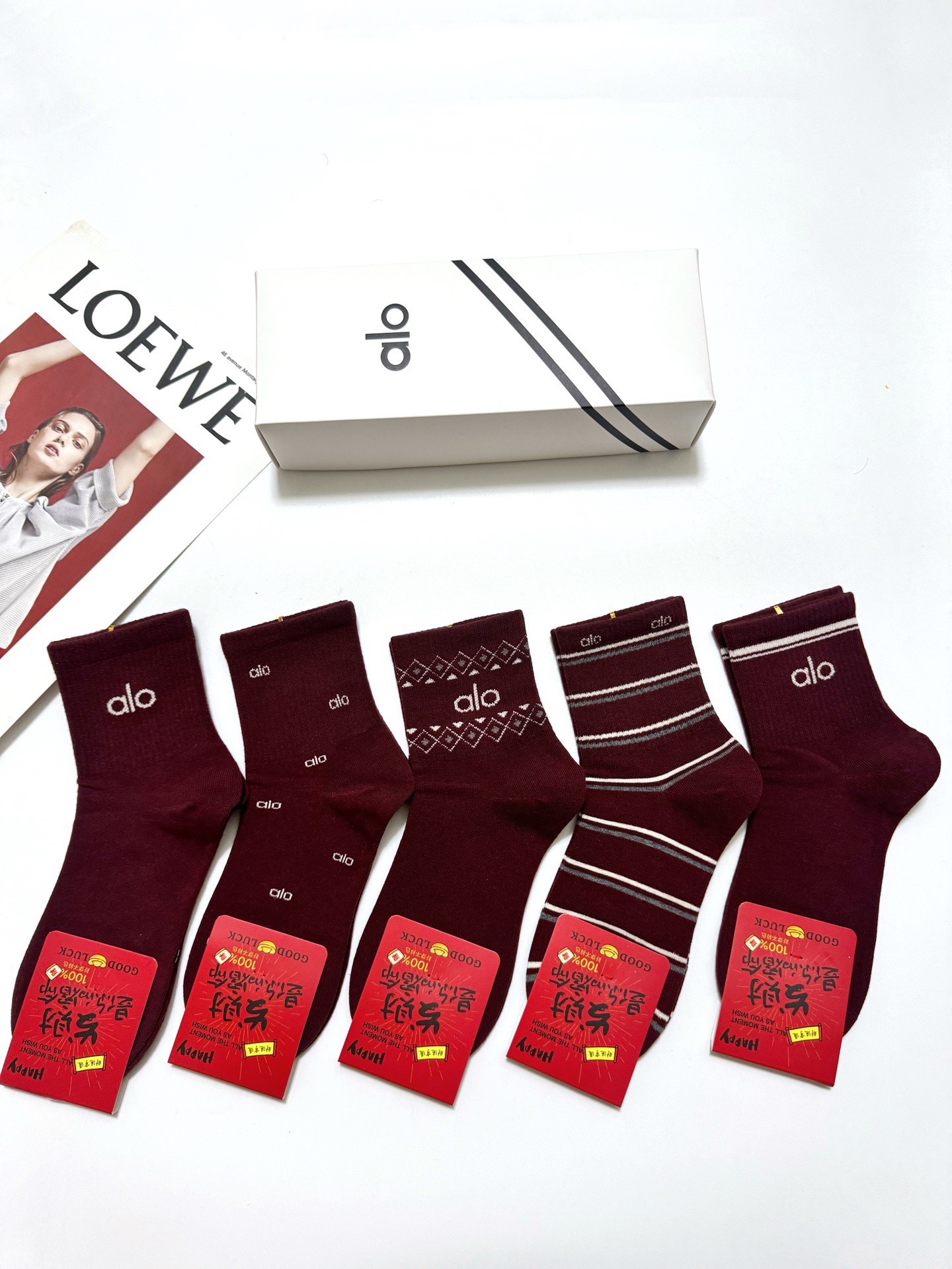 NO:719219,Comes with packaging [5 pairs in a box] alo classic letter logo pure cotton blended mid-calf socks, soft and skin-friendly, ins super popular color, a must-have for fashionistas in autumn and winter, personalized fashionable and versatile, you deserve it Socks, stockings, socks, socks19860909配包装【一盒5 双】 alo经典字母logo 纯棉 混纺中筒袜,软糯亲肤,ins超火爆配色 ,秋冬潮人必备 ,个性时尚百搭款,你值得拥有哦 袜子,丝袜,袜子,socks,accessory