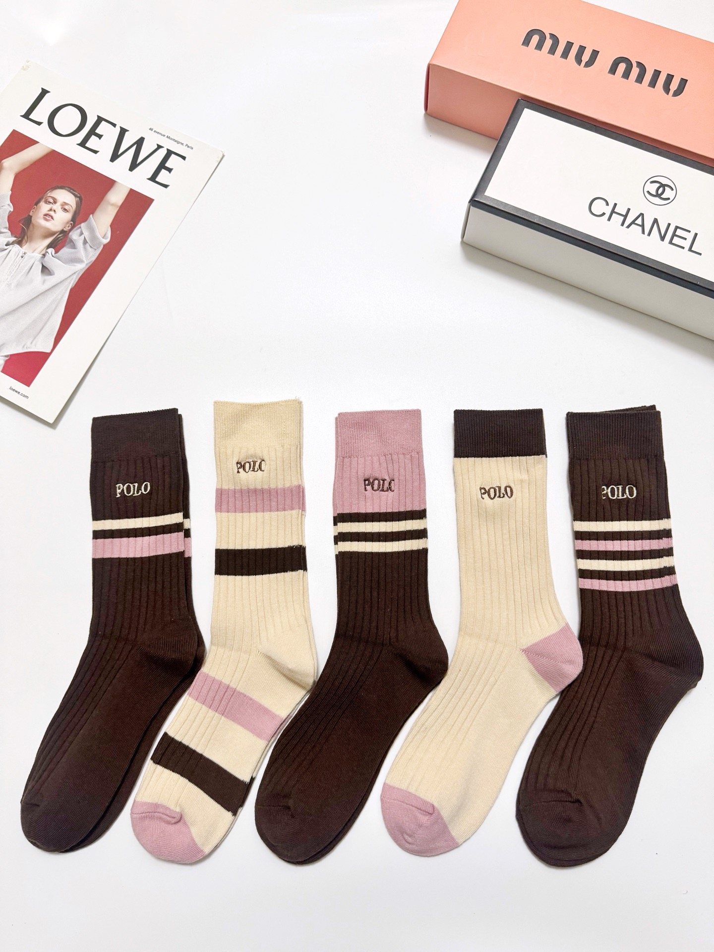 NO:719229,Comes with packaging [5 pairs in a box] POLO Ralph Lauren classic embroidered letter logo pure cotton mid-calf socks, ins super popular calf socks, pure cotton fabric, a must-have for fashionistas, classic color matching, personalized, fashionable and versatile, you deserve it Socks, stockings, socks, socks19860909配包装【一盒5 双】  POLO 拉夫劳伦 经典刺绣字母logo 纯棉中筒袜,ins超火爆小腿袜,纯棉面料,潮人必备 ,经典配色 个性时尚百搭款,你值得拥有哦袜子,丝袜,袜子,socks,accessory