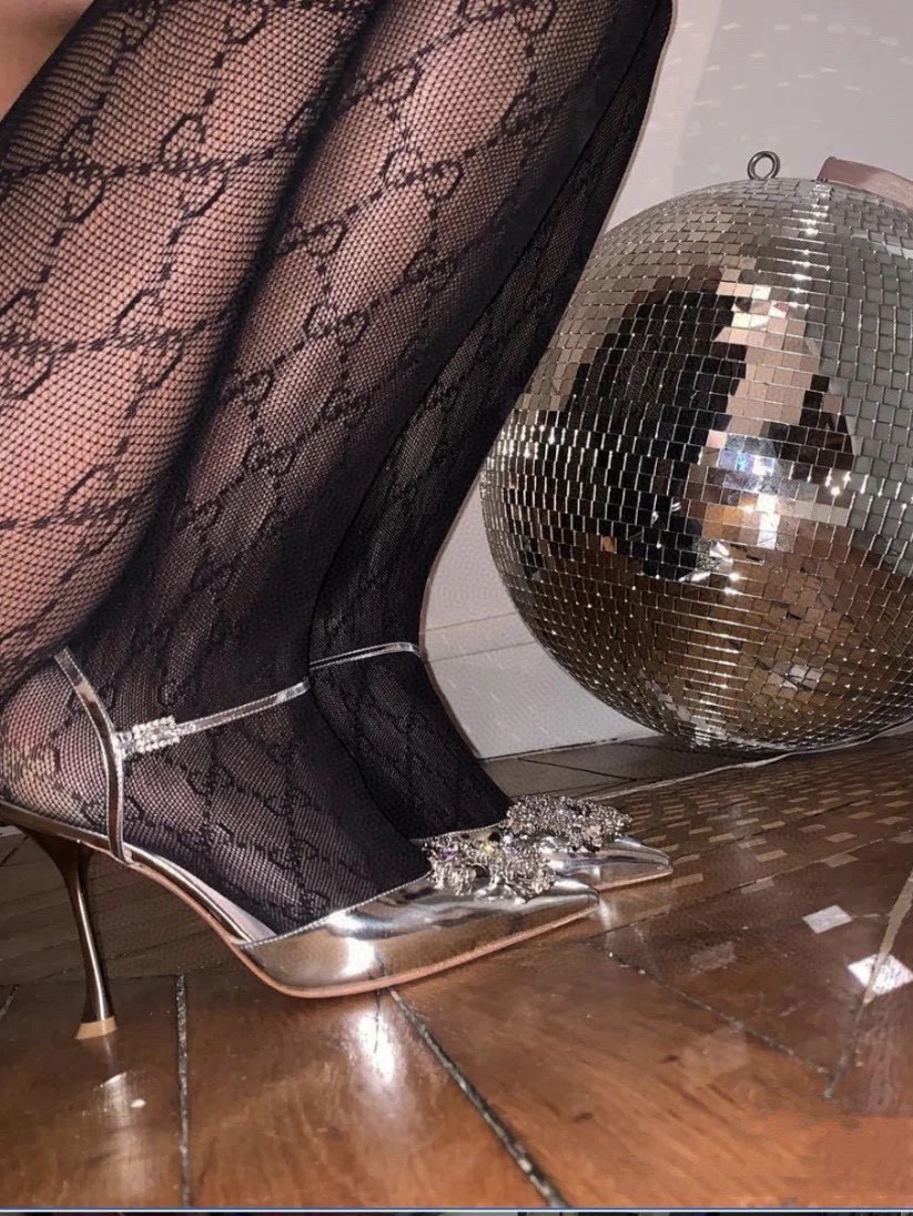 。配包装【一盒一双】🌟Gucci爆款双G字母网袜 🌟【腰部带logo】好看到爆炸 ，欧美大牌丝袜🔥🌟潮人