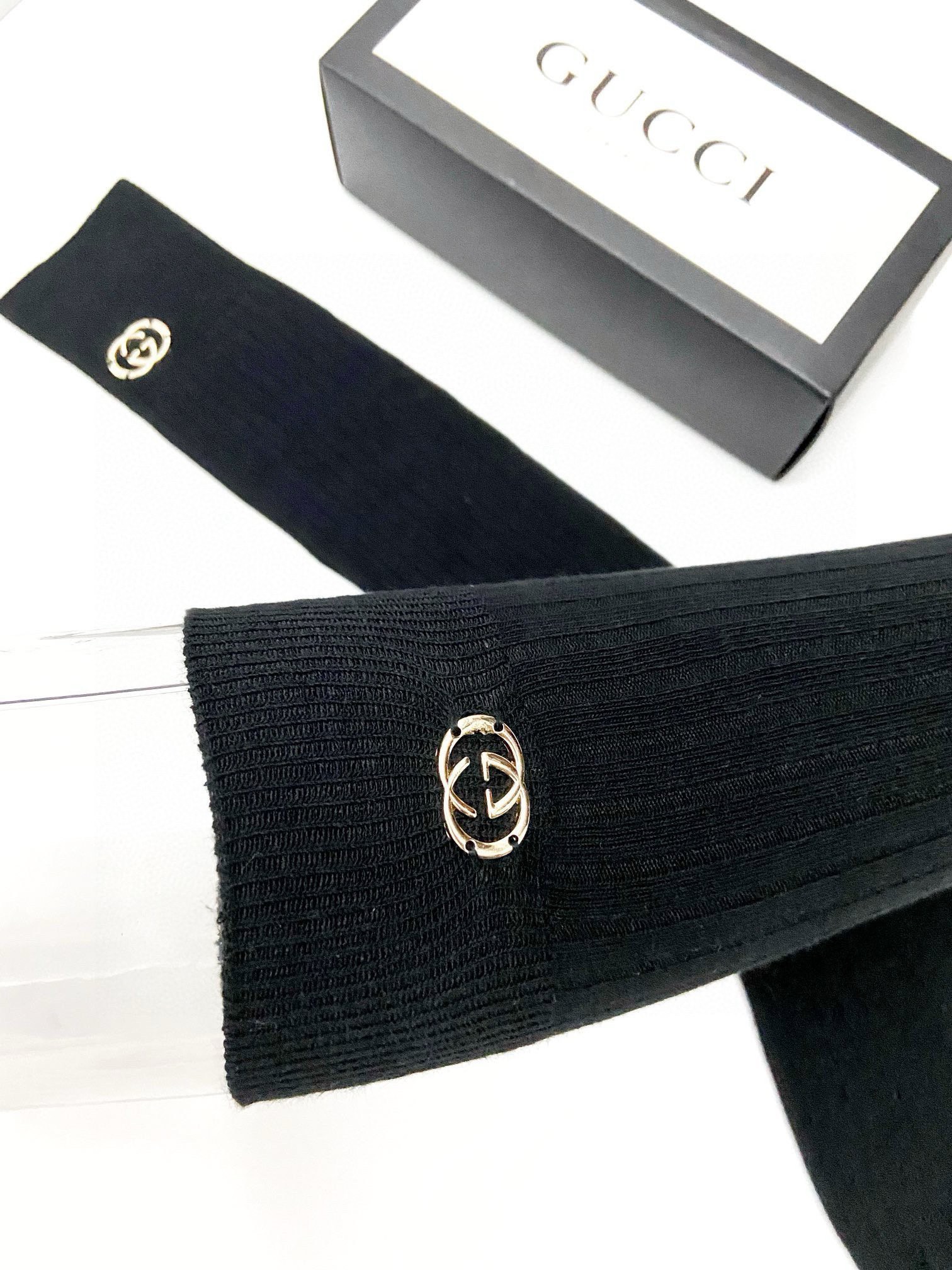 配包装🌟【一盒一双】🌟Gucci 古琦 经典字母logo纯棉长筒袜 小腿袜🌟重工装饰个性时尚🌟ins爆款