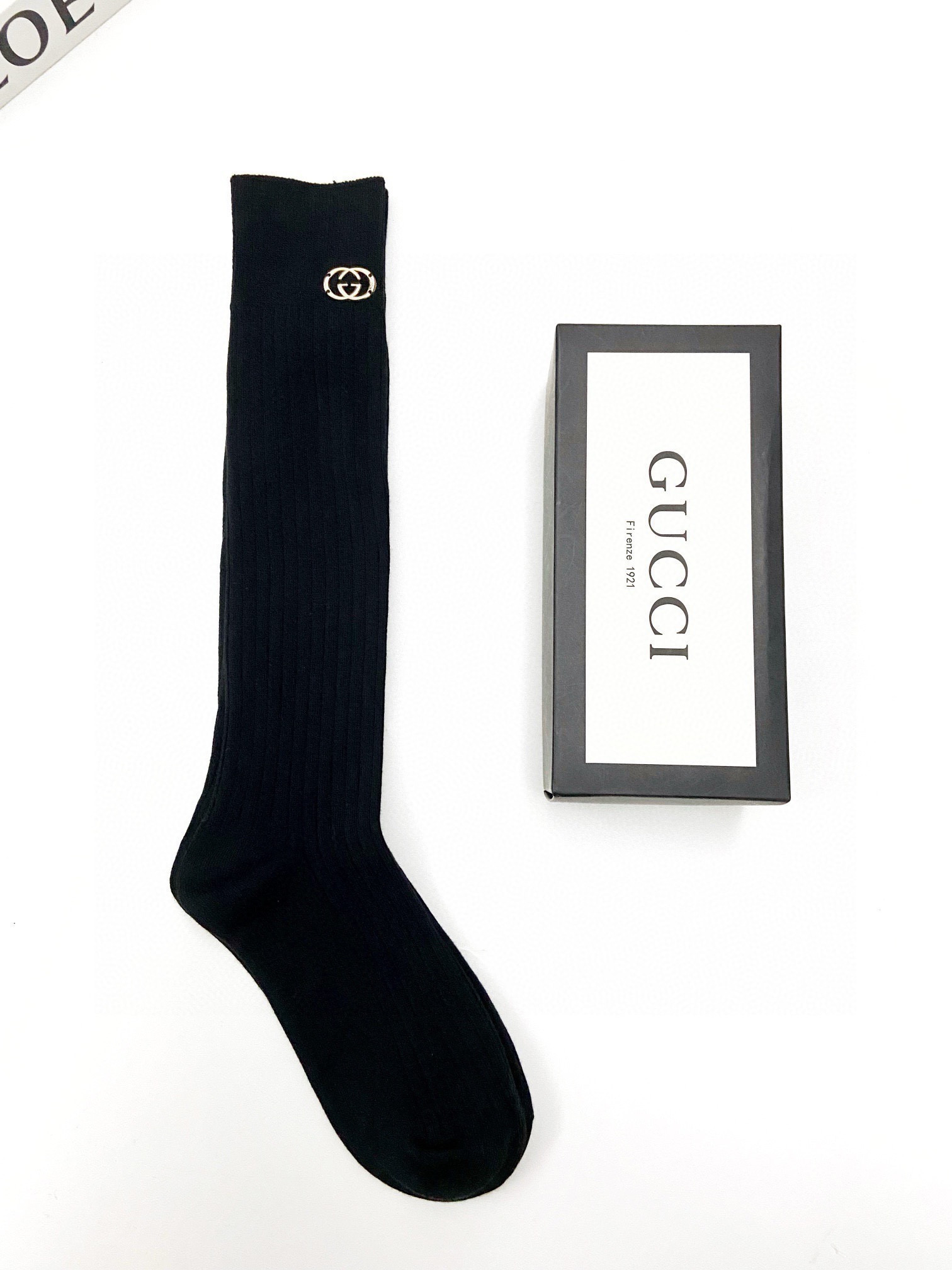 配包装🌟【一盒一双】🌟Gucci 古琦 经典字母logo纯棉长筒袜 小腿袜🌟重工装饰个性时尚🌟ins爆款