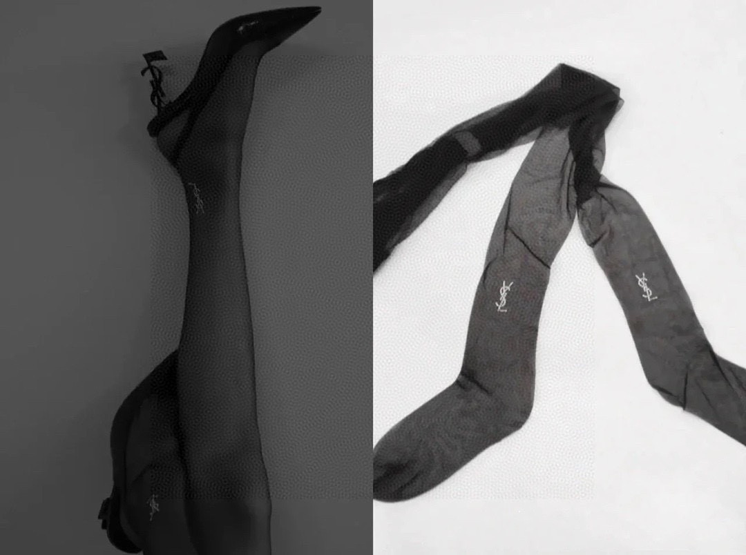 配包装【一盒一双】🌟Saint Laurent#圣罗兰经典植绒YSL字母丝袜 🌟Rose同款🌟超多明星带