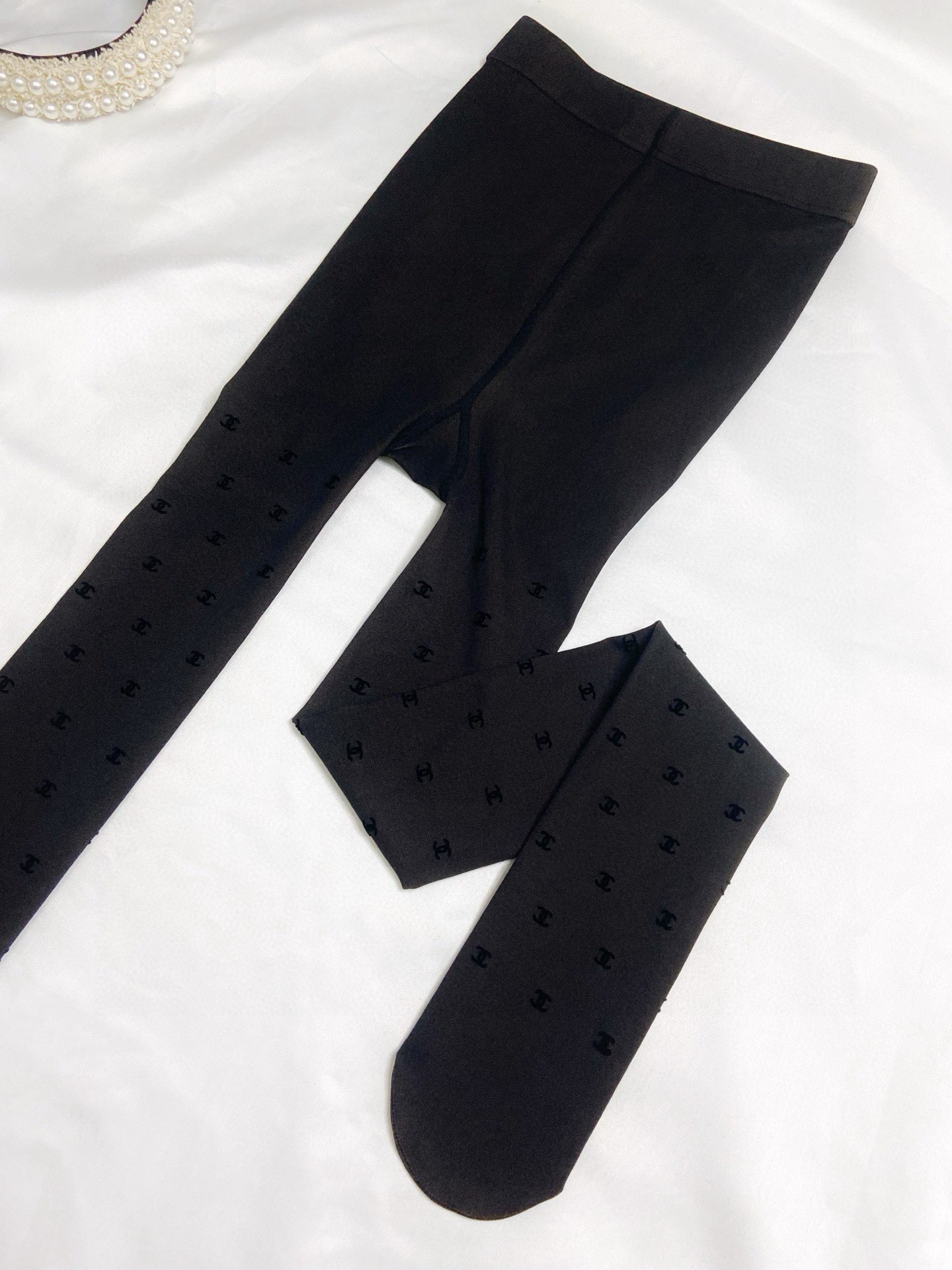 配包装🌟【一盒一双】🌟Chanel 香奈儿 ins爆款，秋冬加厚双C植绒加厚丝袜 连裤袜🌟对版高货！超大