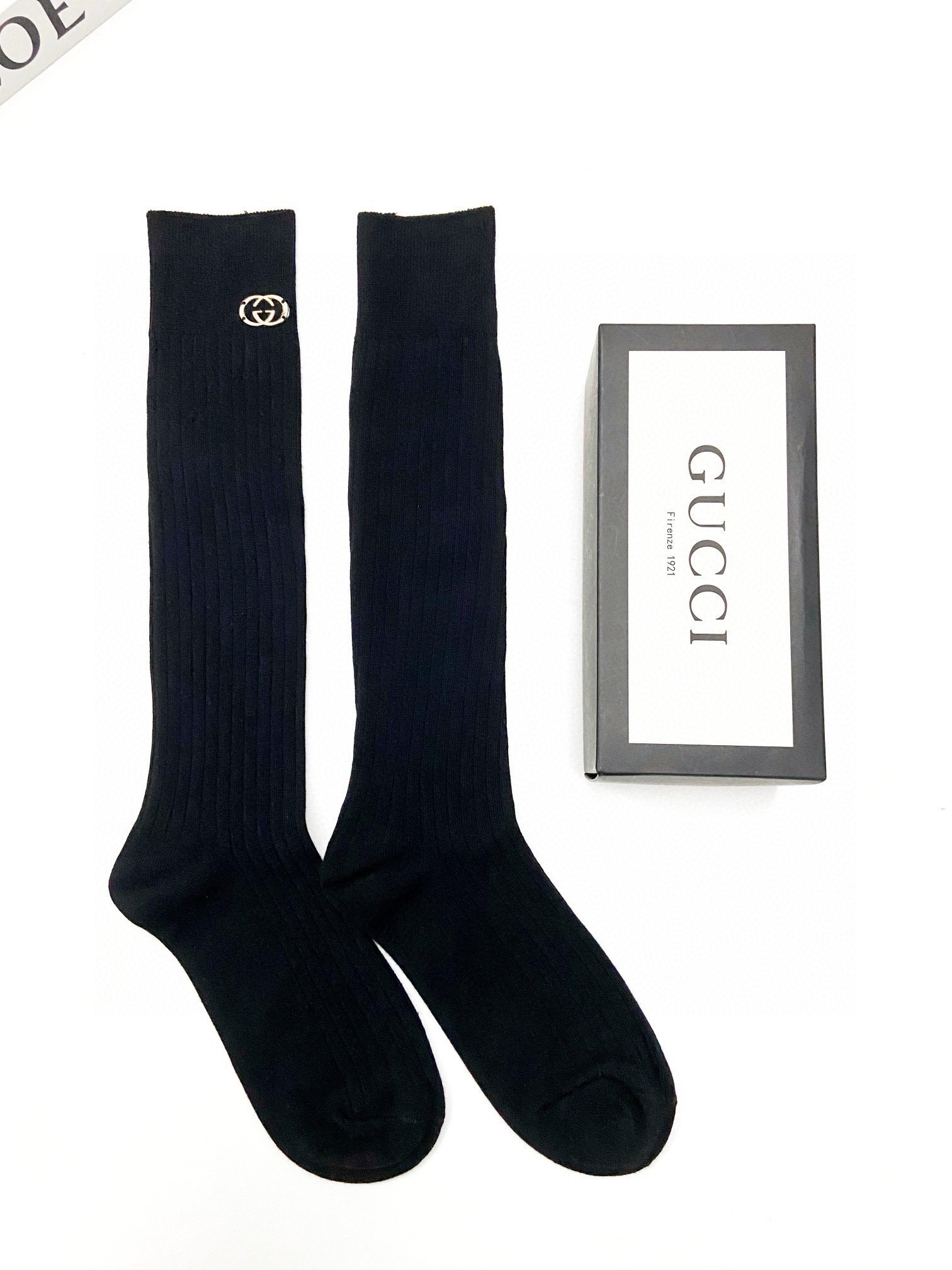 配包装🌟【一盒一双】🌟Gucci 古琦 经典字母logo纯棉长筒袜 小腿袜🌟重工装饰个性时尚🌟ins爆款
