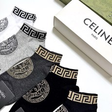 配包装🌟【一盒5双】男女同款 🌟Versace 范思哲 经典logo 纯棉短袜 ,ins超火爆短袜, 配包装🌟【一盒5双】男女同款 🌟Versace 范思哲 经典logo 纯棉短袜 ,ins超火爆短袜,