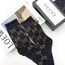 配包装🌟【一盒2 双】🌟Gucci 古奇 爆款金银丝长筒袜 中筒袜,超级火爆小腿袜。双针针织混纺金银丝材 配包装🌟【一盒2 双】🌟Gucci 古奇 爆款金银丝长筒袜 中筒袜,超级火爆小腿袜。双针针织混纺金银丝材