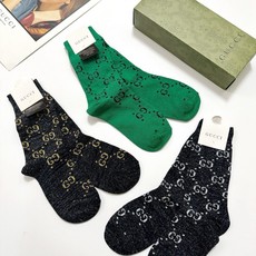配包装 🌟【一盒3双】 🌟Gucci 古奇 爆款金银丝中筒袜 。双针 混纺金银丝材质,超完美结合,款式经典,专柜同步发售 配包装 🌟【一盒3双】 🌟Gucci 古奇 爆款金银丝中筒袜 。双针 混纺金银丝材质,超完美结合,款式经典,专柜同步发售