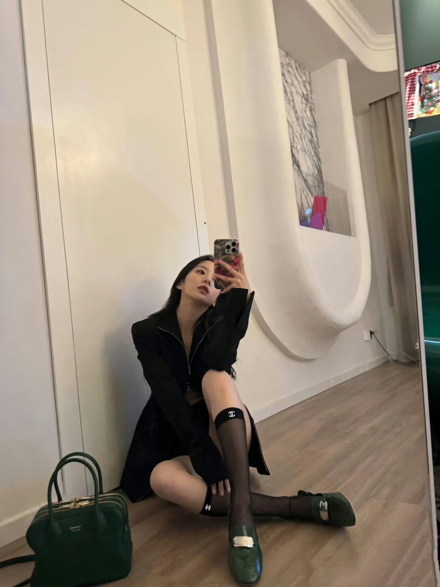 配包装 🌟【一盒3双】 🌟Chanel 香奈儿 经典双C字母logo中筒丝袜 小腿袜  🌟ins爆款！专柜在售ing 🌟
