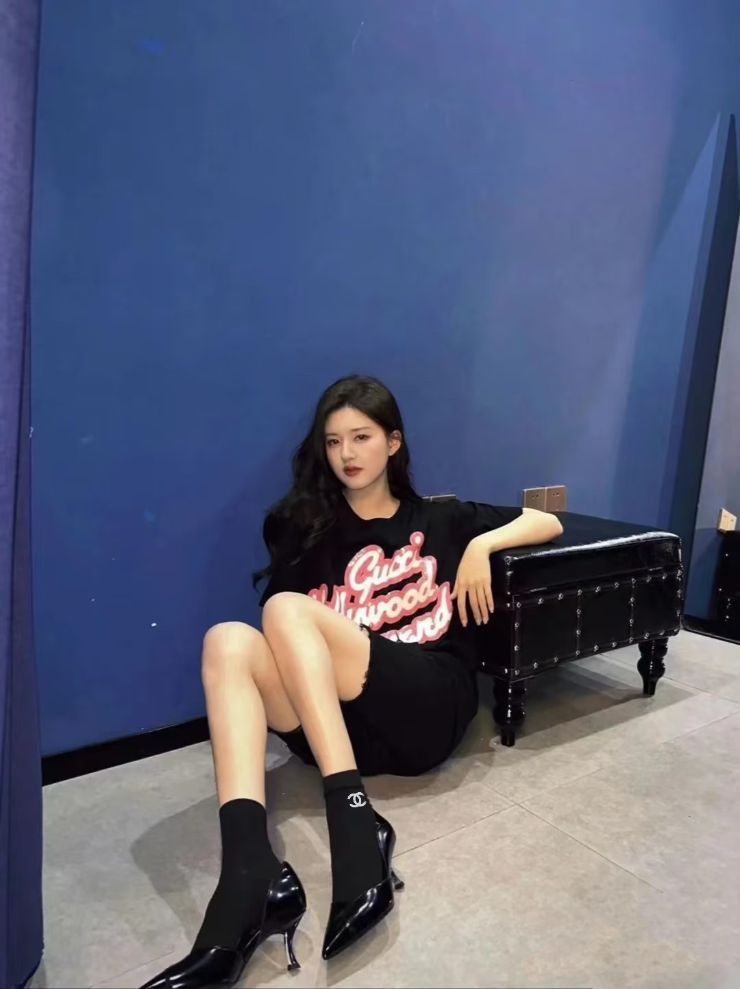 配包装 🌟【一盒4双】 🌟Chanel 香奈儿 经典纯色 字母logo 纯棉中筒袜  🌟ins爆款！专柜在售ing 🌟原