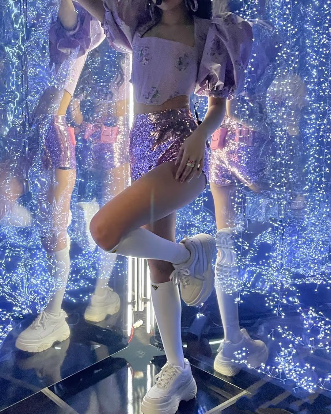 配包装 🌟【一盒一双】 🌟 Prada 普拉达 爆款经典三角标 字母 长筒袜 小腿袜🔥双针针织材质，超完美结合，款式经典