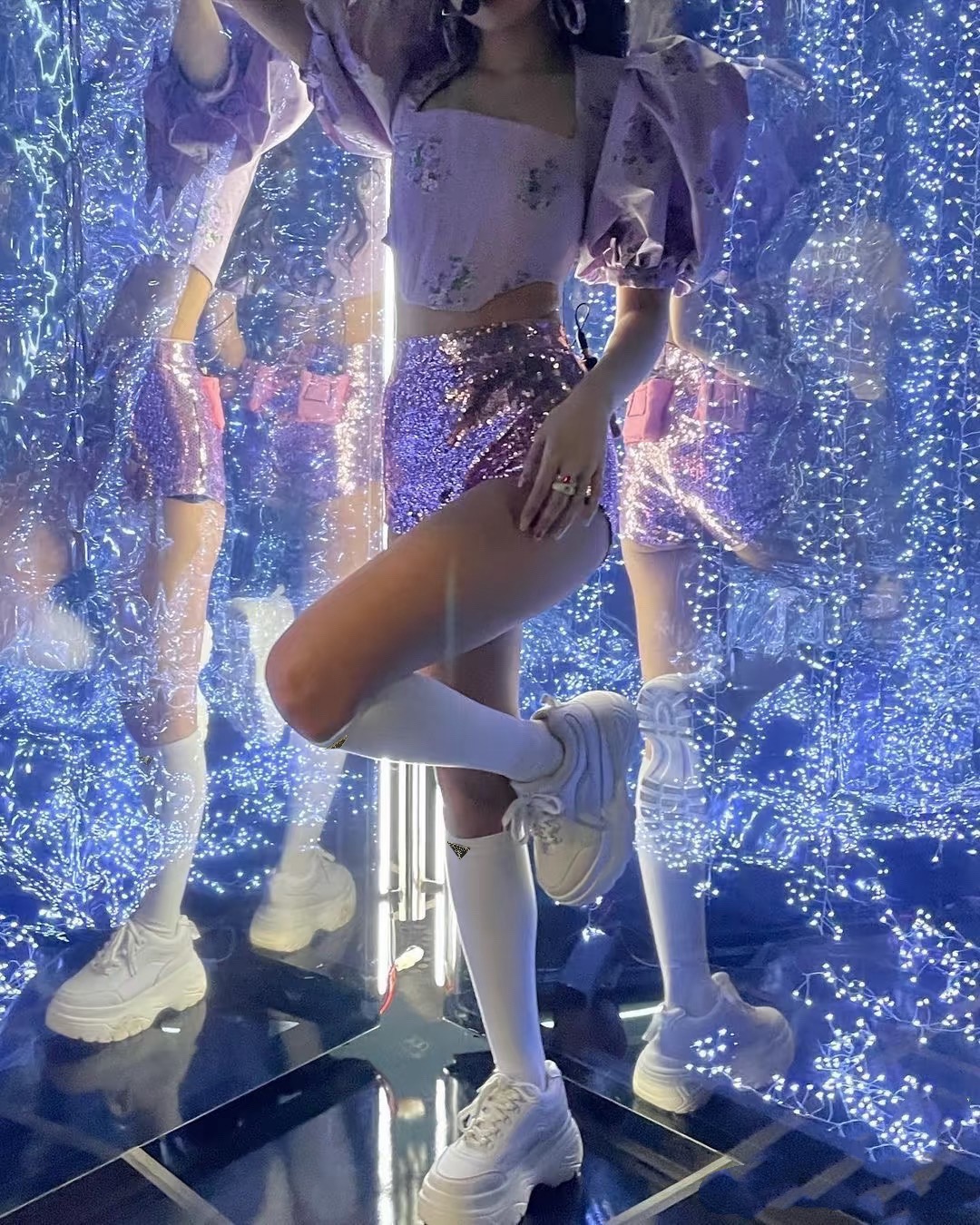 配包装 🌟【一盒一双】 🌟 Prada 普拉达 爆款经典三角标 字母 长筒袜 小腿袜🔥双针针织材质，超完美结合，款式经典