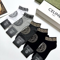 配包装 🌟【一盒5双】男女同款 🌟Versace 范思哲 经典logo 纯棉短袜 ,ins超火爆短袜,纯棉面料,潮 配包装 🌟【一盒5双】男女同款 🌟Versace 范思哲 经典logo 纯棉短袜 ,ins超火爆短袜,纯棉面料,潮