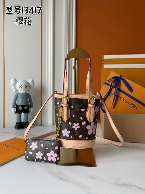 Louis Vuitton Nano Bucket Bag Monogram Canvas with Cherry Blossom Print 1 Louis Vuitton Nano Bucket Bag Monogram Canvas with Cherry Blossom Print