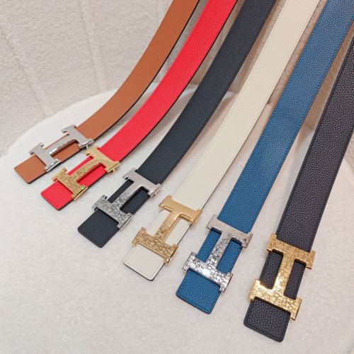 Hermes 4.0cm Reversible Leather Belt with Customizable Buckle 1 Hermes 4.0cm Reversible Leather Belt with Customizable Buckle