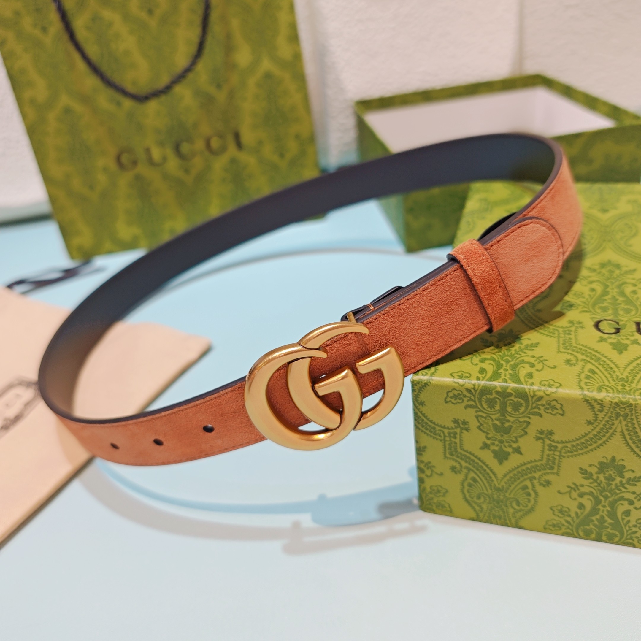 💥💥💥3.0cm 古驰 腰带，双面头层牛皮，长度：75.80.85.90.95.100.105欧，铜五金