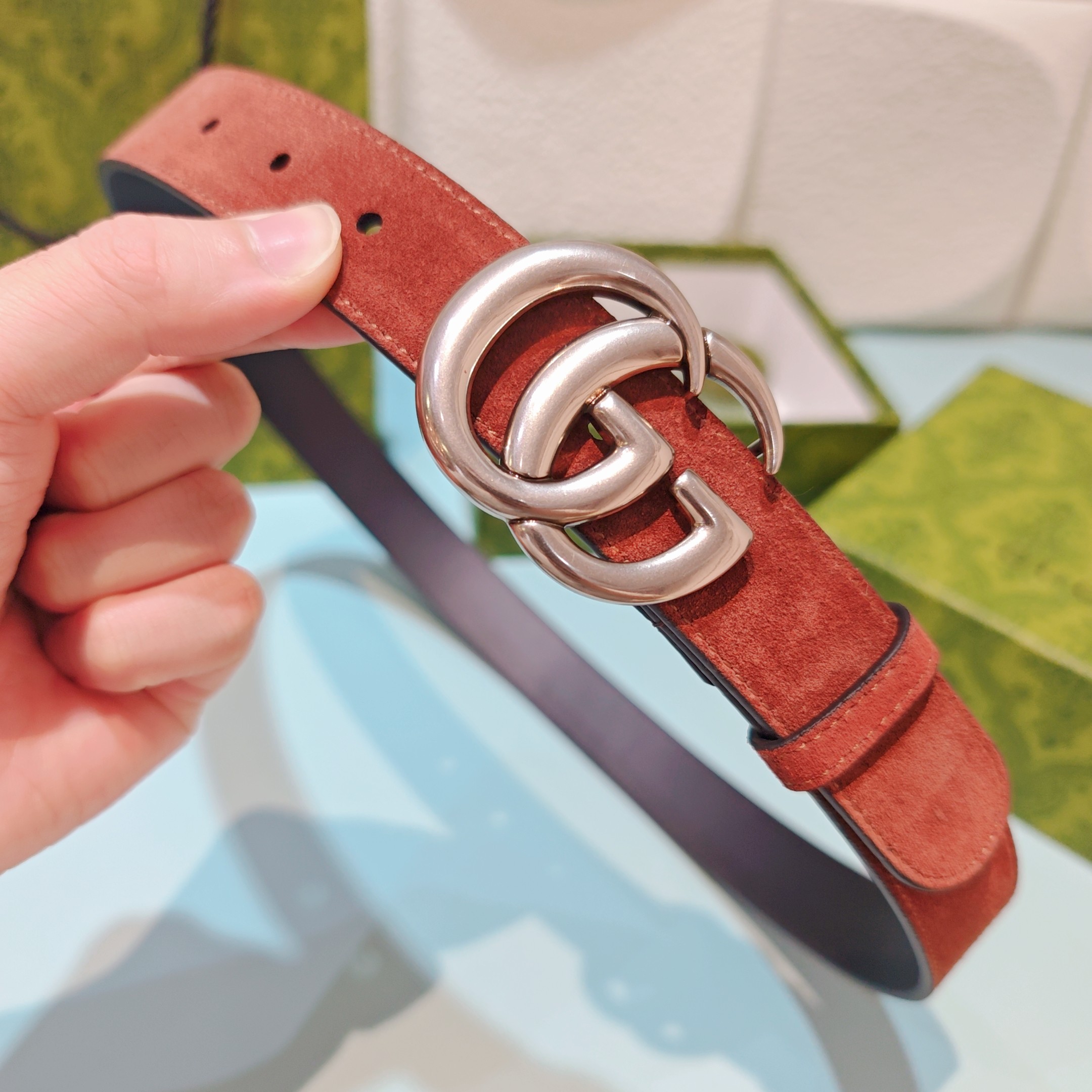 💥💥💥3.0cm 古驰 腰带，双面头层牛皮，长度：75.80.85.90.95.100.105欧，铜五金