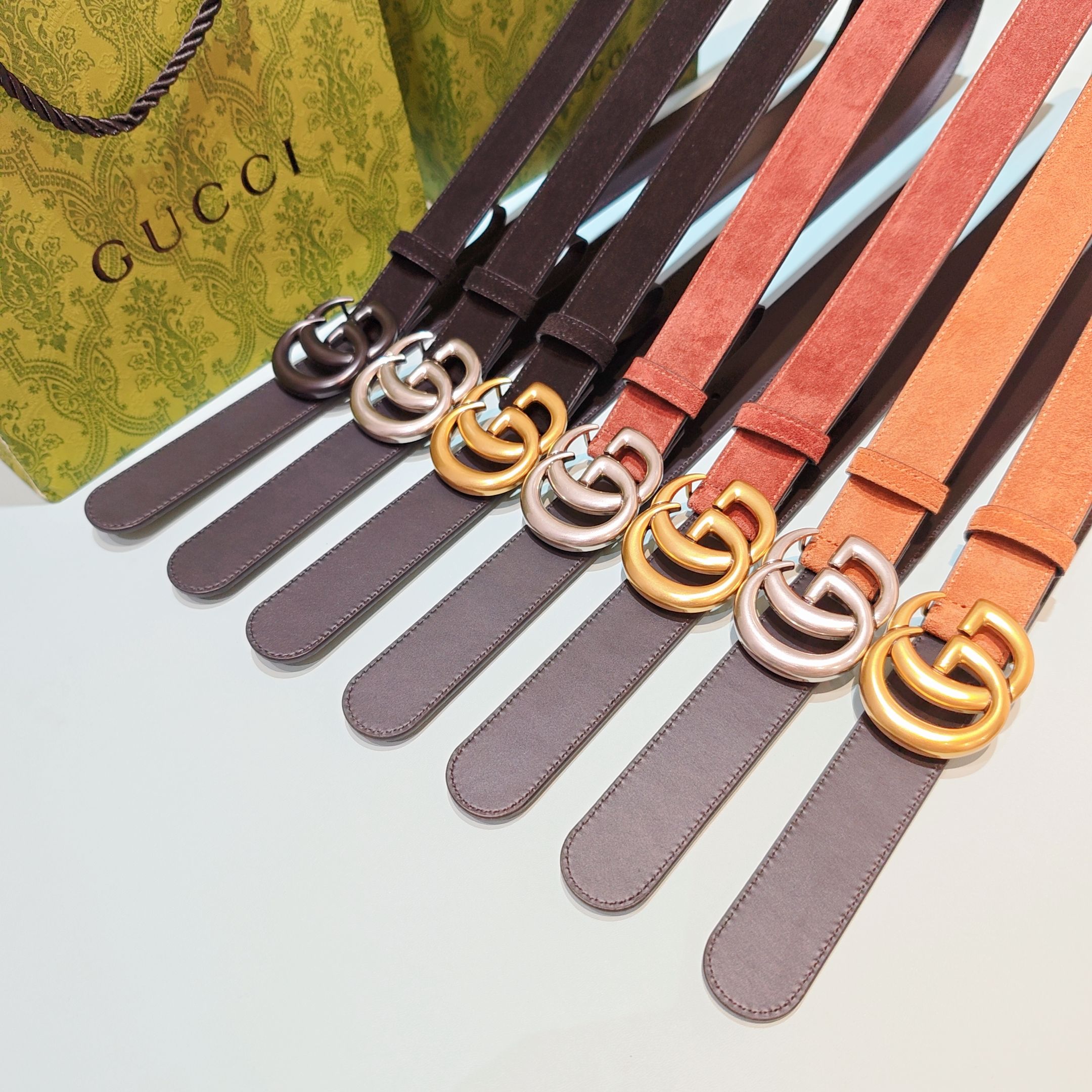 💥💥💥3.0cm 古驰 腰带，双面头层牛皮，长度：75.80.85.90.95.100.105欧，铜五金