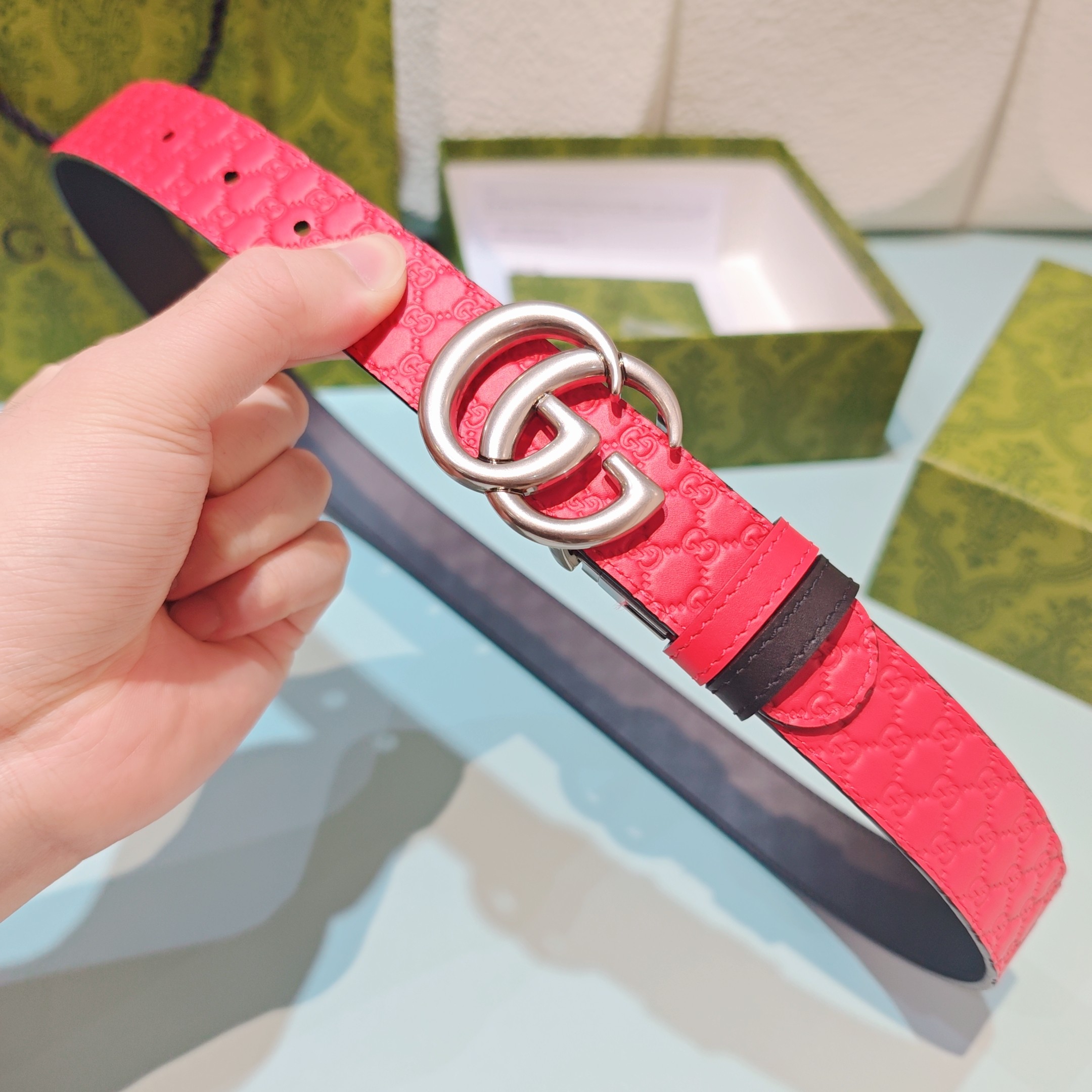 💥💥💥3.0cm 古驰 腰带，双面头层牛皮，长度：75.80.85.90.95.100.105欧，铜五金