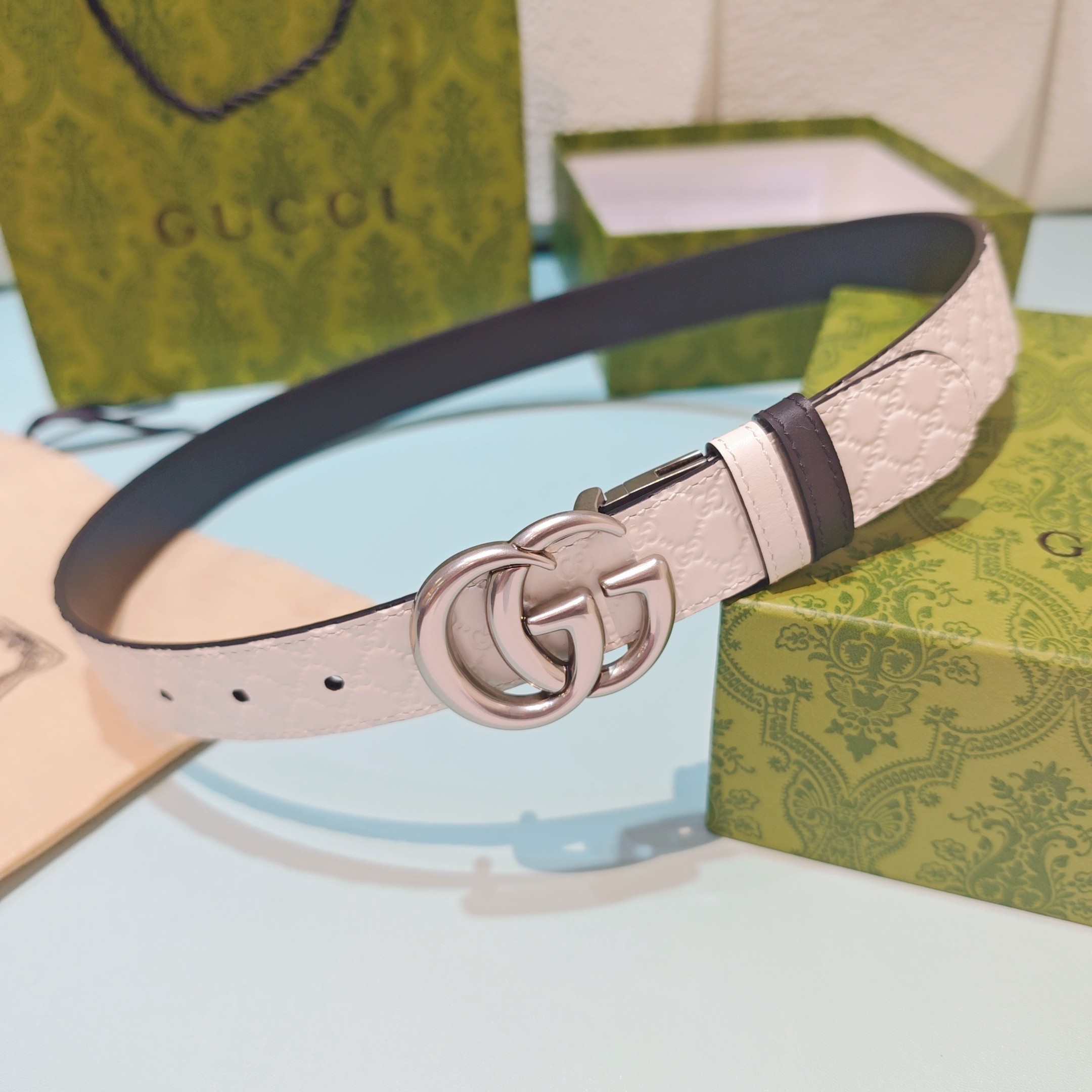 💥💥💥3.0cm 古驰 腰带，双面头层牛皮，长度：75.80.85.90.95.100.105欧，铜五金