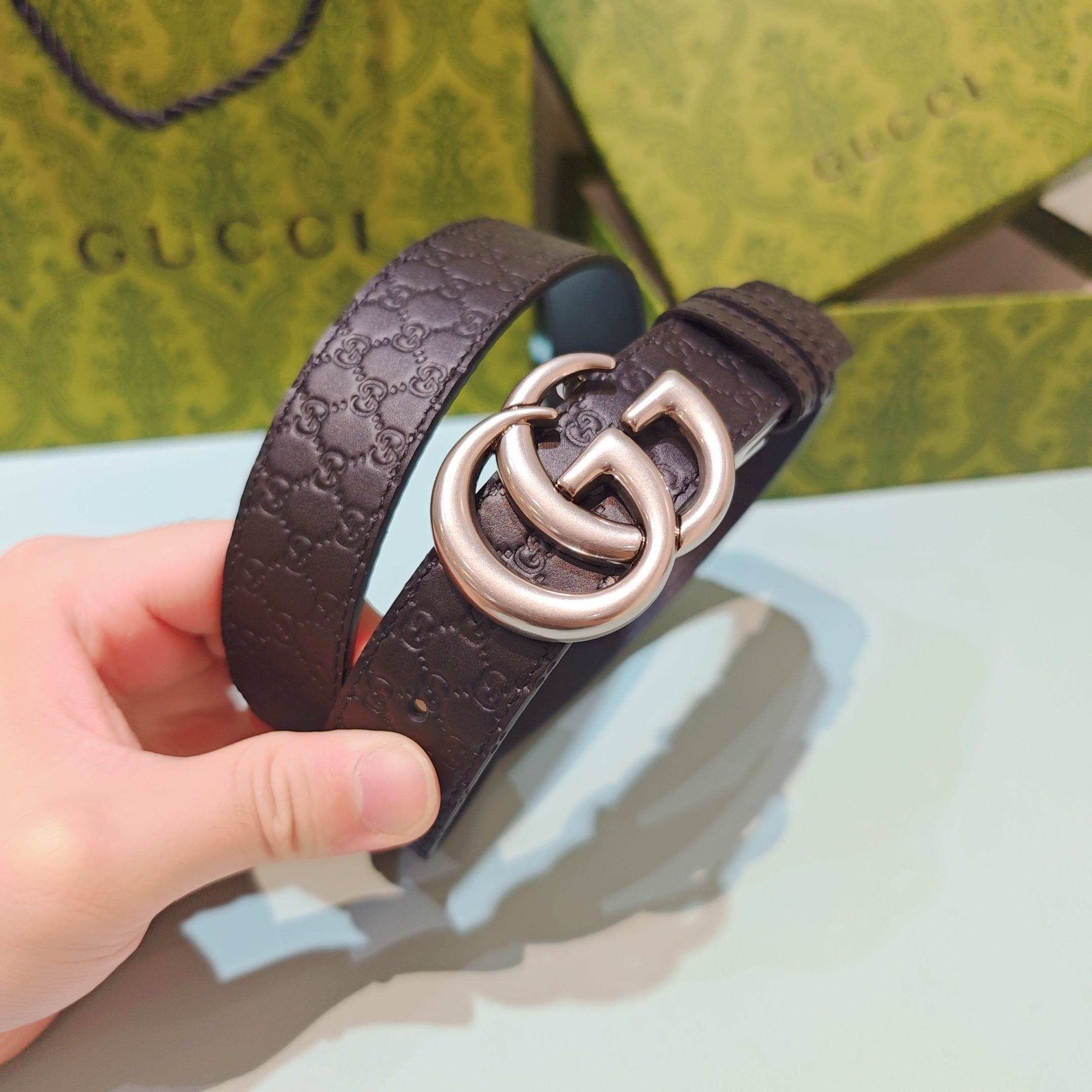 💥💥💥3.0cm 古驰 腰带，双面头层牛皮，长度：75.80.85.90.95.100.105欧，铜五金