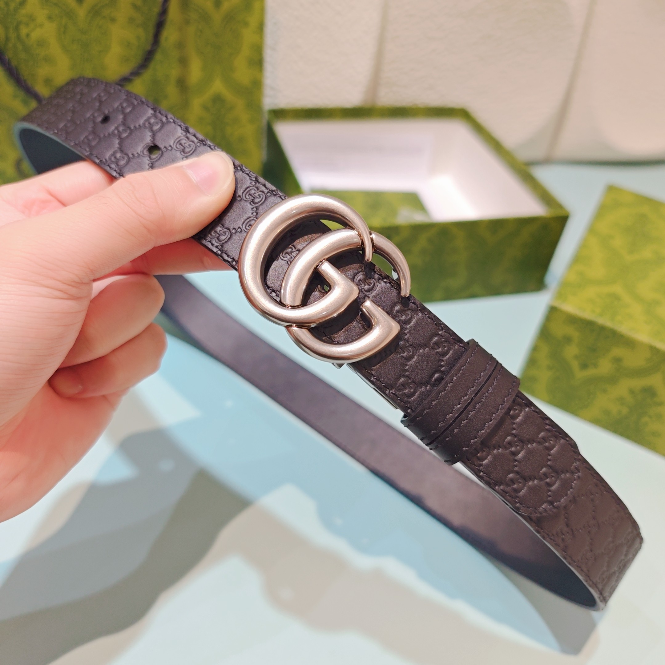 💥💥💥3.0cm 古驰 腰带，双面头层牛皮，长度：75.80.85.90.95.100.105欧，铜五金