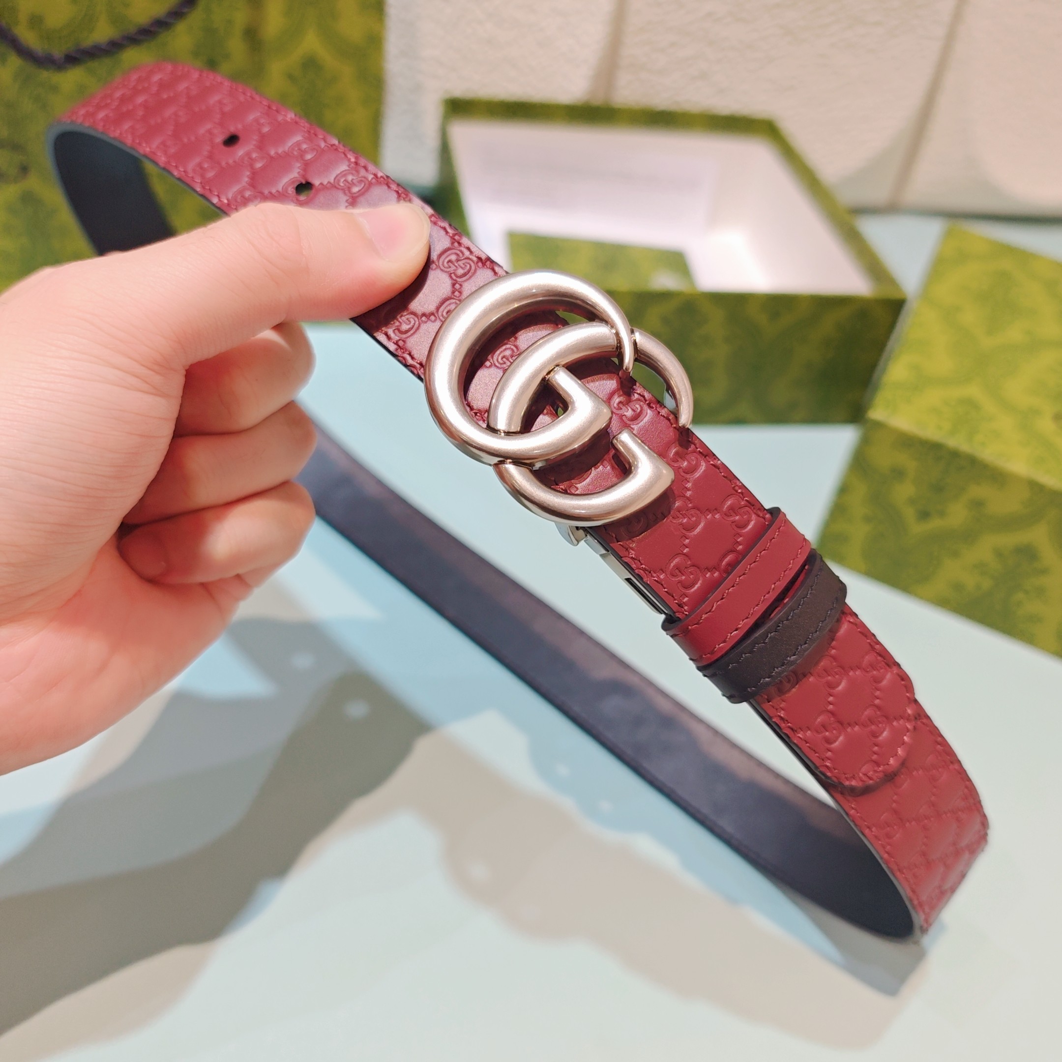 💥💥💥3.0cm 古驰 腰带，双面头层牛皮，长度：75.80.85.90.95.100.105欧，铜五金