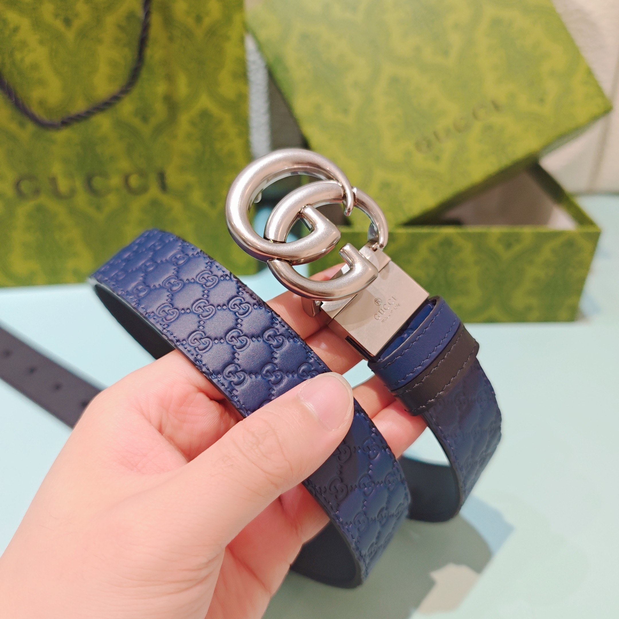 💥💥💥3.0cm 古驰 腰带，双面头层牛皮，长度：75.80.85.90.95.100.105欧，铜五金