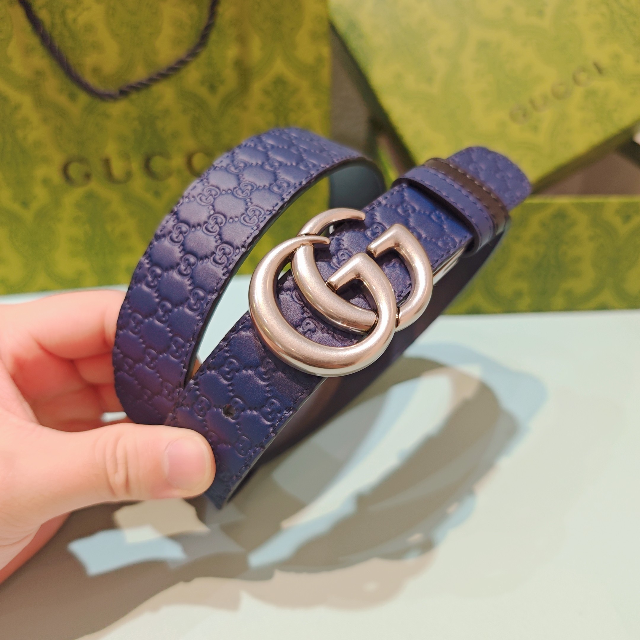 💥💥💥3.0cm 古驰 腰带，双面头层牛皮，长度：75.80.85.90.95.100.105欧，铜五金