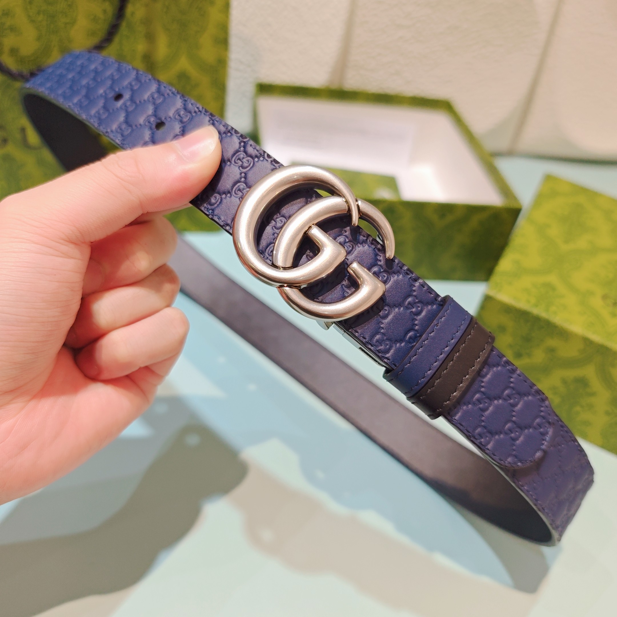 💥💥💥3.0cm 古驰 腰带，双面头层牛皮，长度：75.80.85.90.95.100.105欧，铜五金