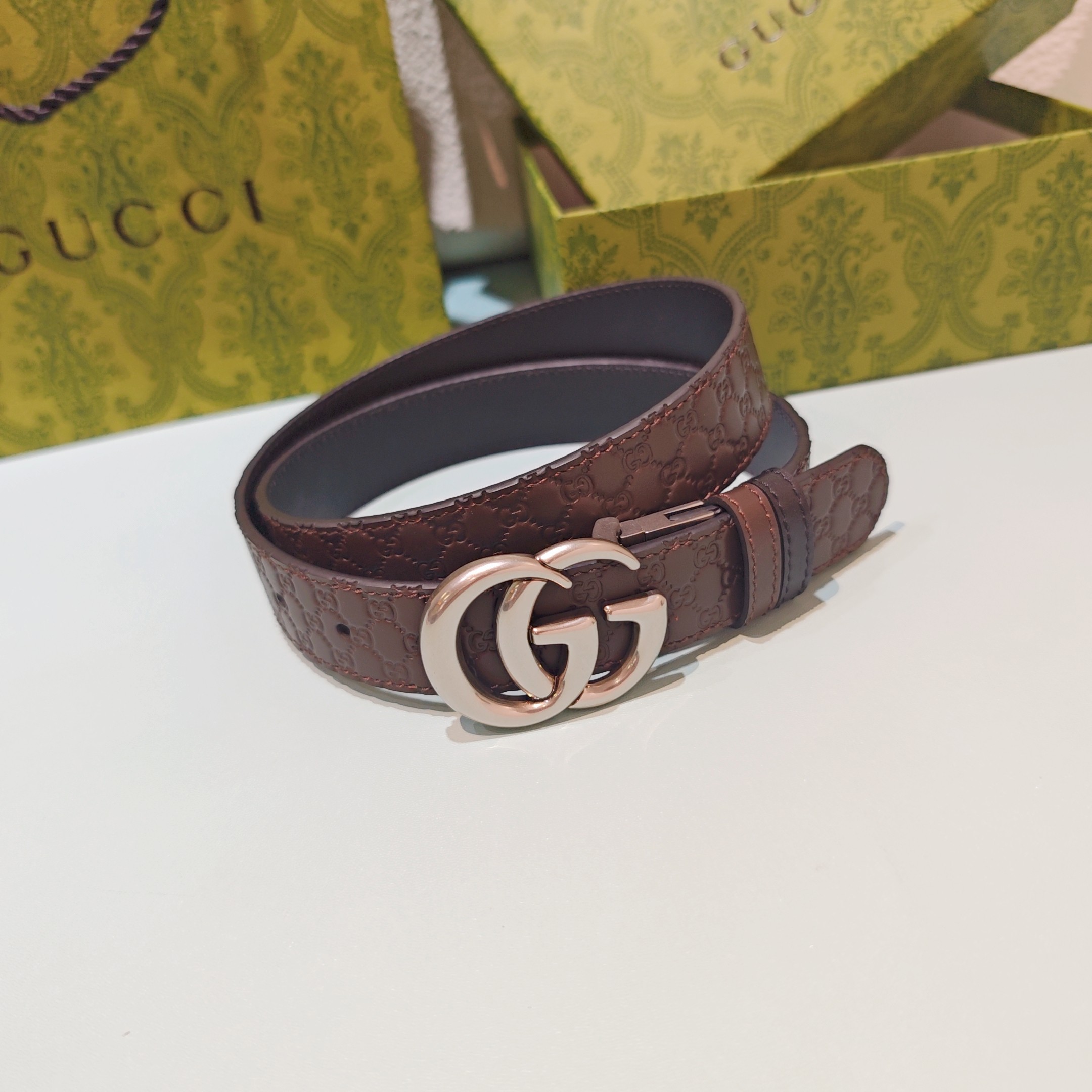 💥💥💥3.0cm 古驰 腰带，双面头层牛皮，长度：75.80.85.90.95.100.105欧，铜五金