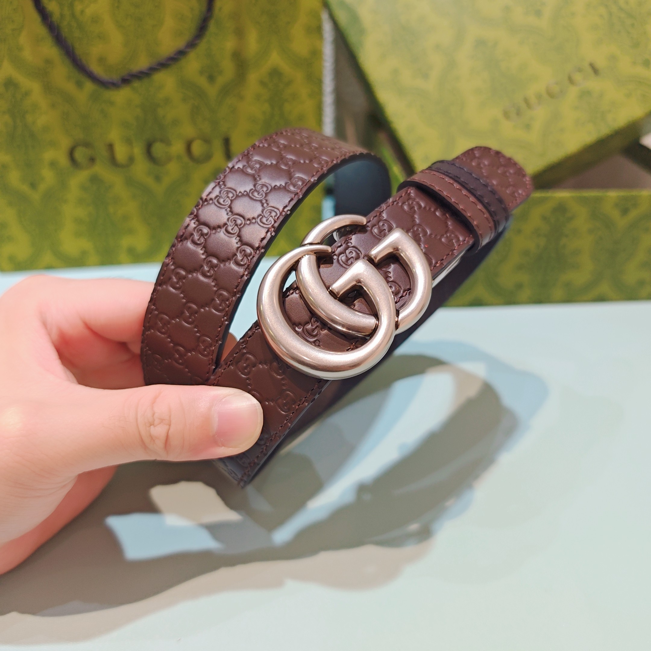 💥💥💥3.0cm 古驰 腰带，双面头层牛皮，长度：75.80.85.90.95.100.105欧，铜五金