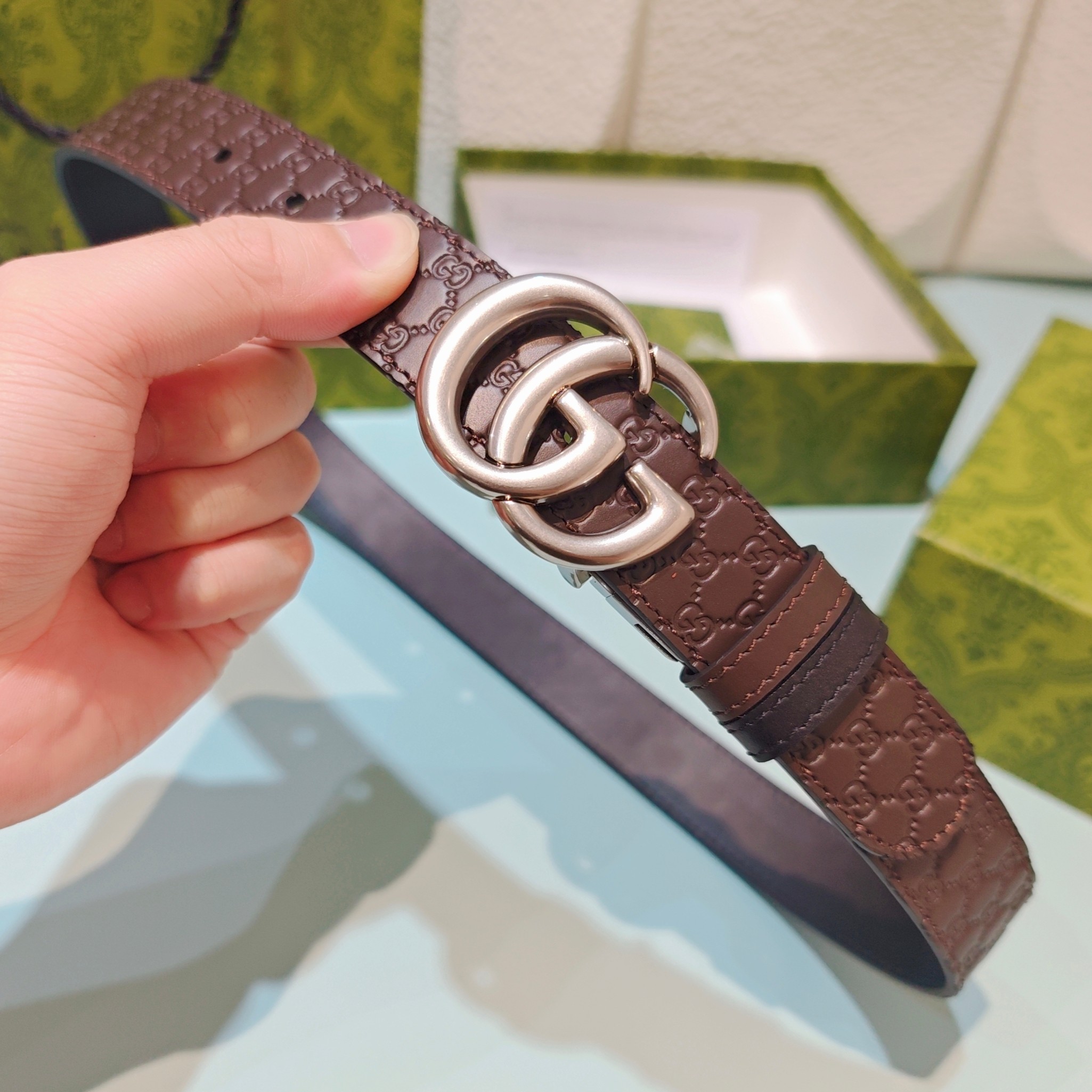 💥💥💥3.0cm 古驰 腰带，双面头层牛皮，长度：75.80.85.90.95.100.105欧，铜五金