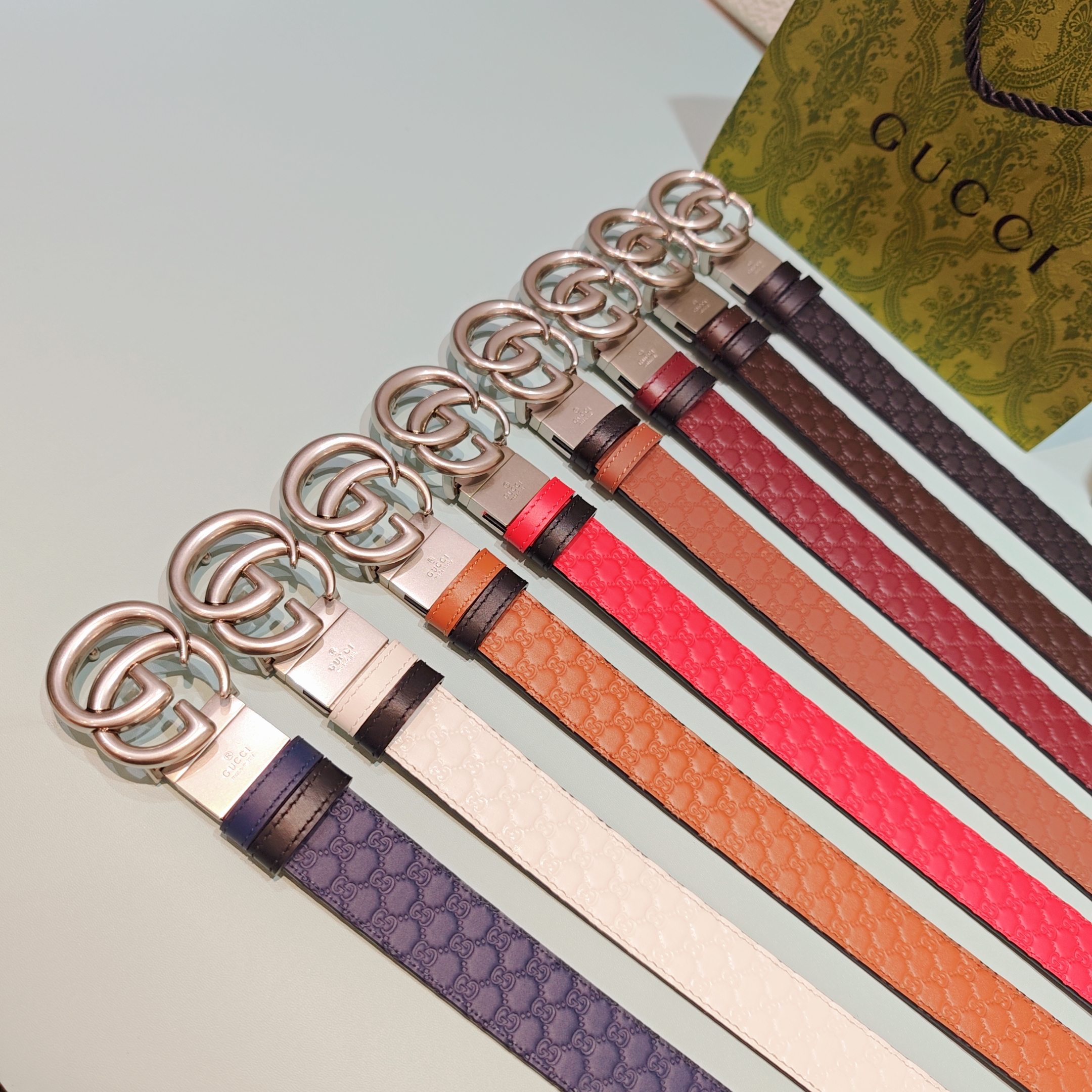 💥💥💥3.0cm 古驰 腰带，双面头层牛皮，长度：75.80.85.90.95.100.105欧，铜五金