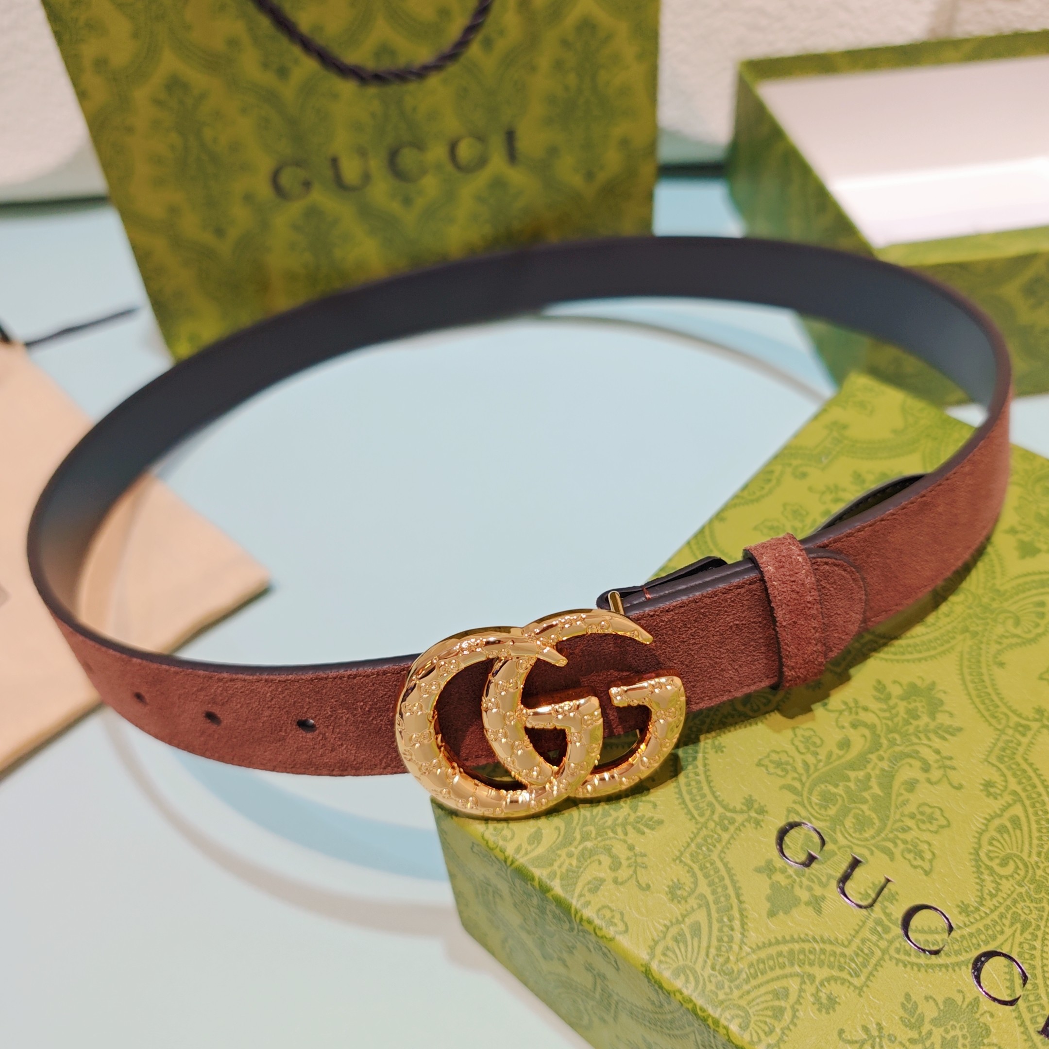 💥💥💥3.0cm 古驰 腰带，双面头层牛皮，长度：75.80.85.90.95.100.105欧，铜五金