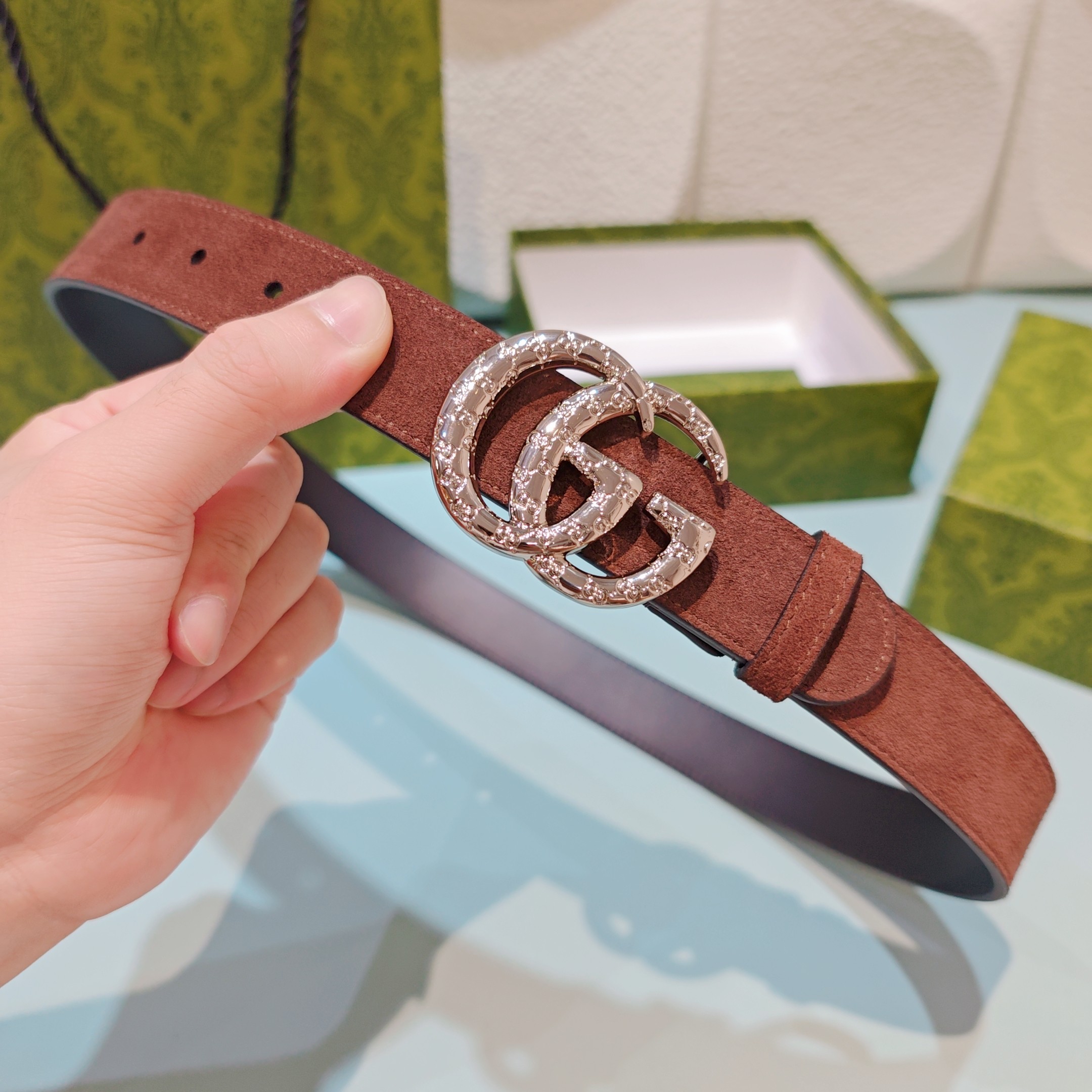 💥💥💥3.0cm 古驰 腰带，双面头层牛皮，长度：75.80.85.90.95.100.105欧，铜五金