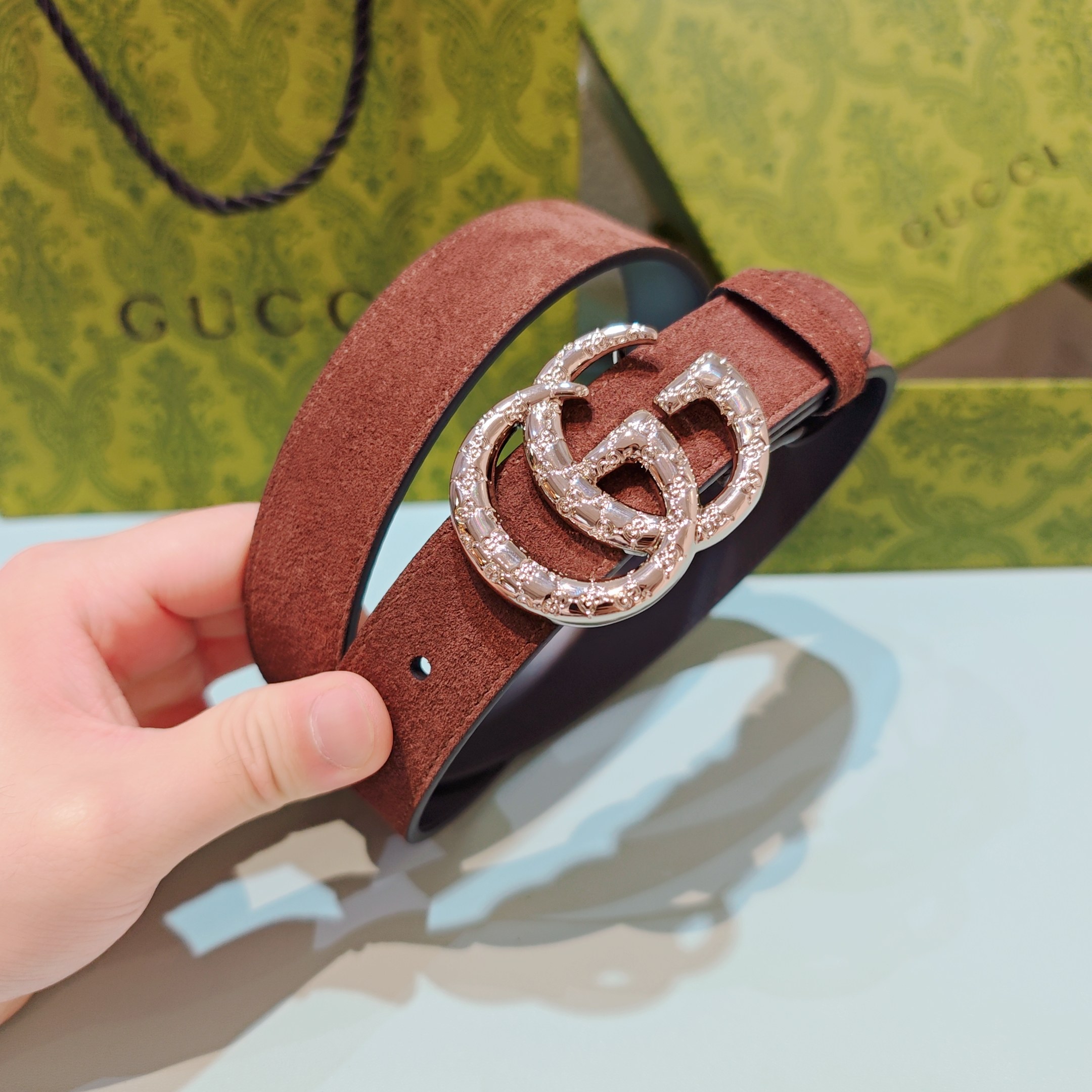 💥💥💥3.0cm 古驰 腰带，双面头层牛皮，长度：75.80.85.90.95.100.105欧，铜五金