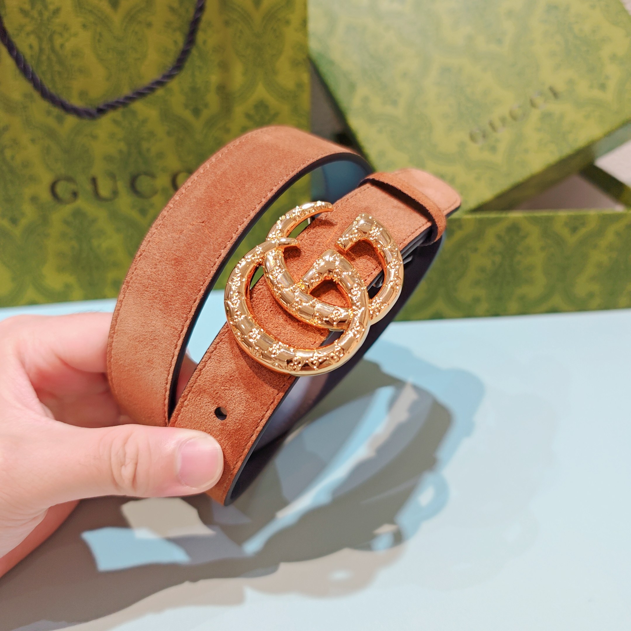 💥💥💥3.0cm 古驰 腰带，双面头层牛皮，长度：75.80.85.90.95.100.105欧，铜五金