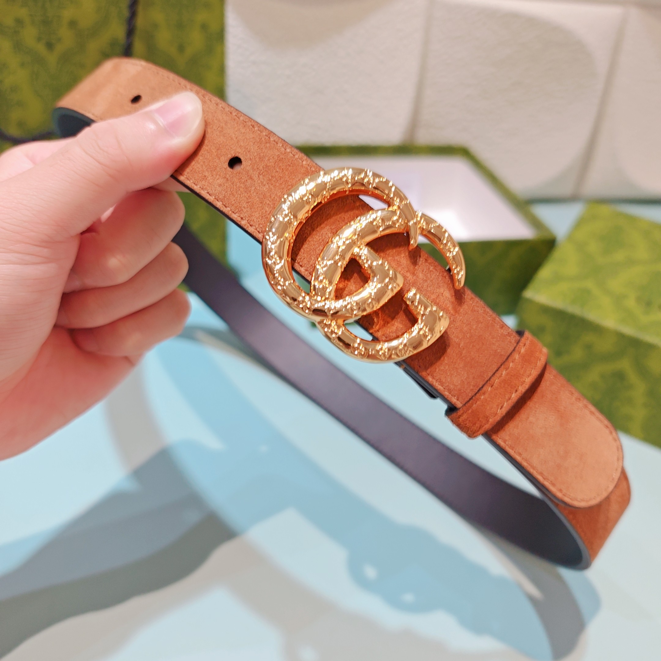 💥💥💥3.0cm 古驰 腰带，双面头层牛皮，长度：75.80.85.90.95.100.105欧，铜五金