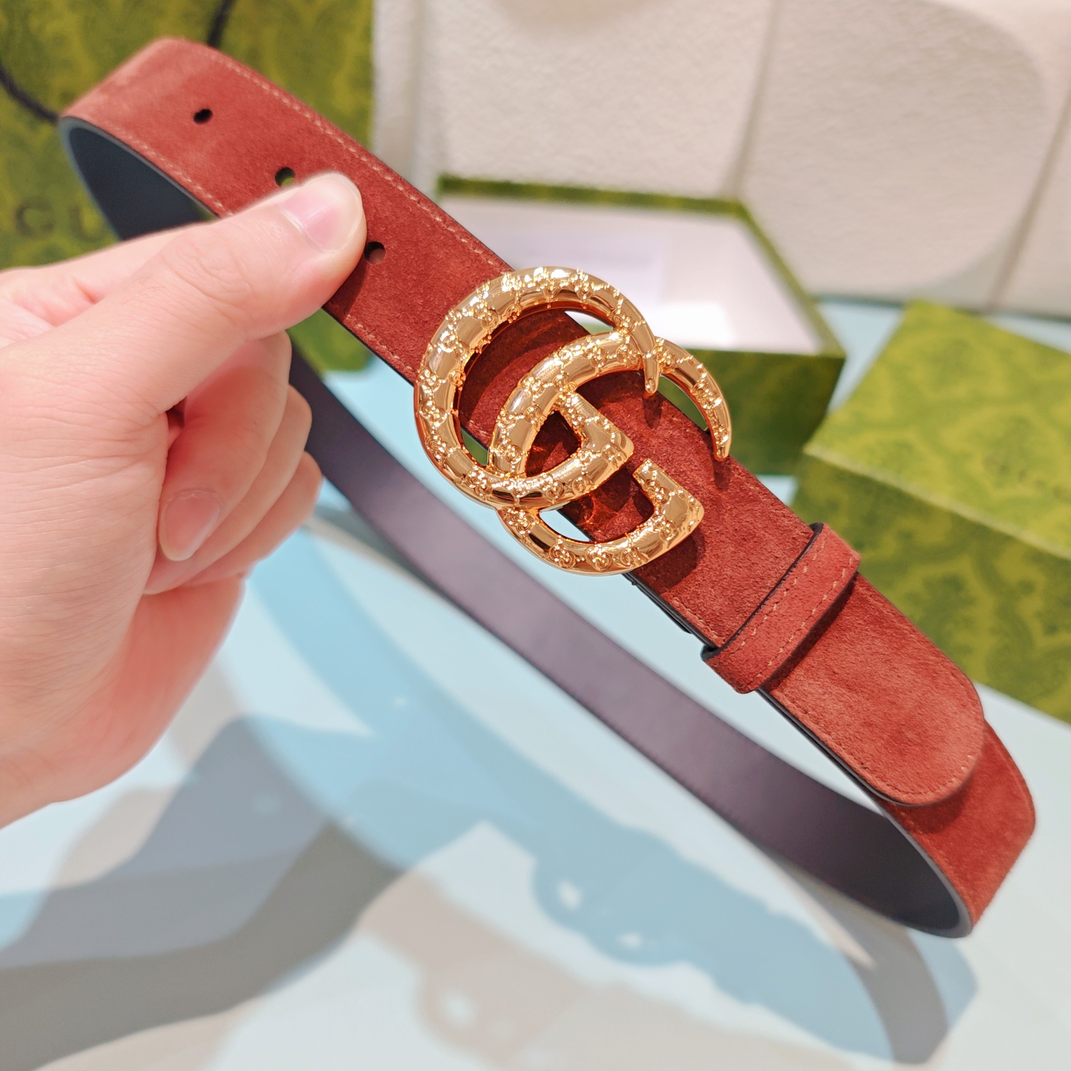 💥💥💥3.0cm 古驰 腰带，双面头层牛皮，长度：75.80.85.90.95.100.105欧，铜五金