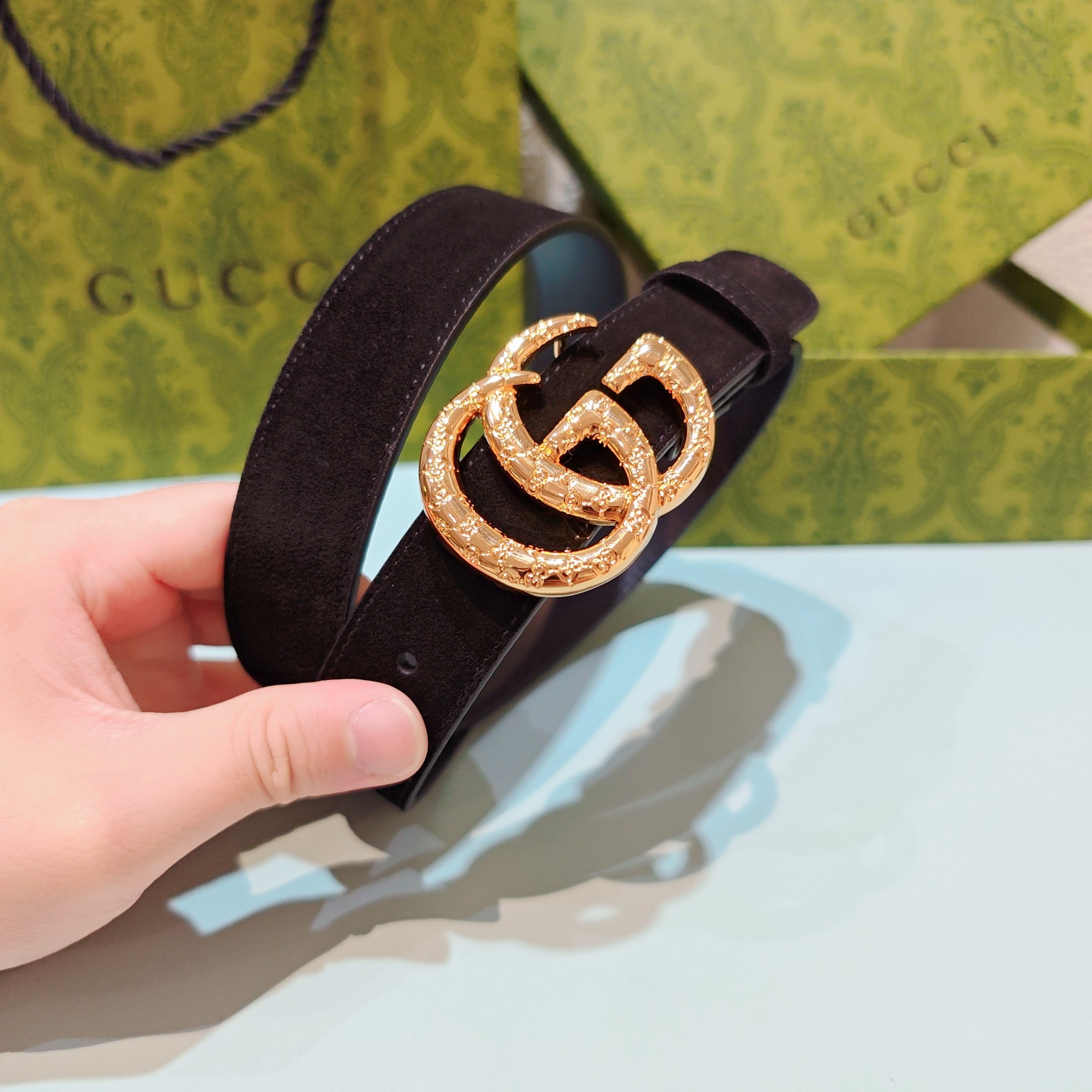 💥💥💥3.0cm 古驰 腰带，双面头层牛皮，长度：75.80.85.90.95.100.105欧，铜五金